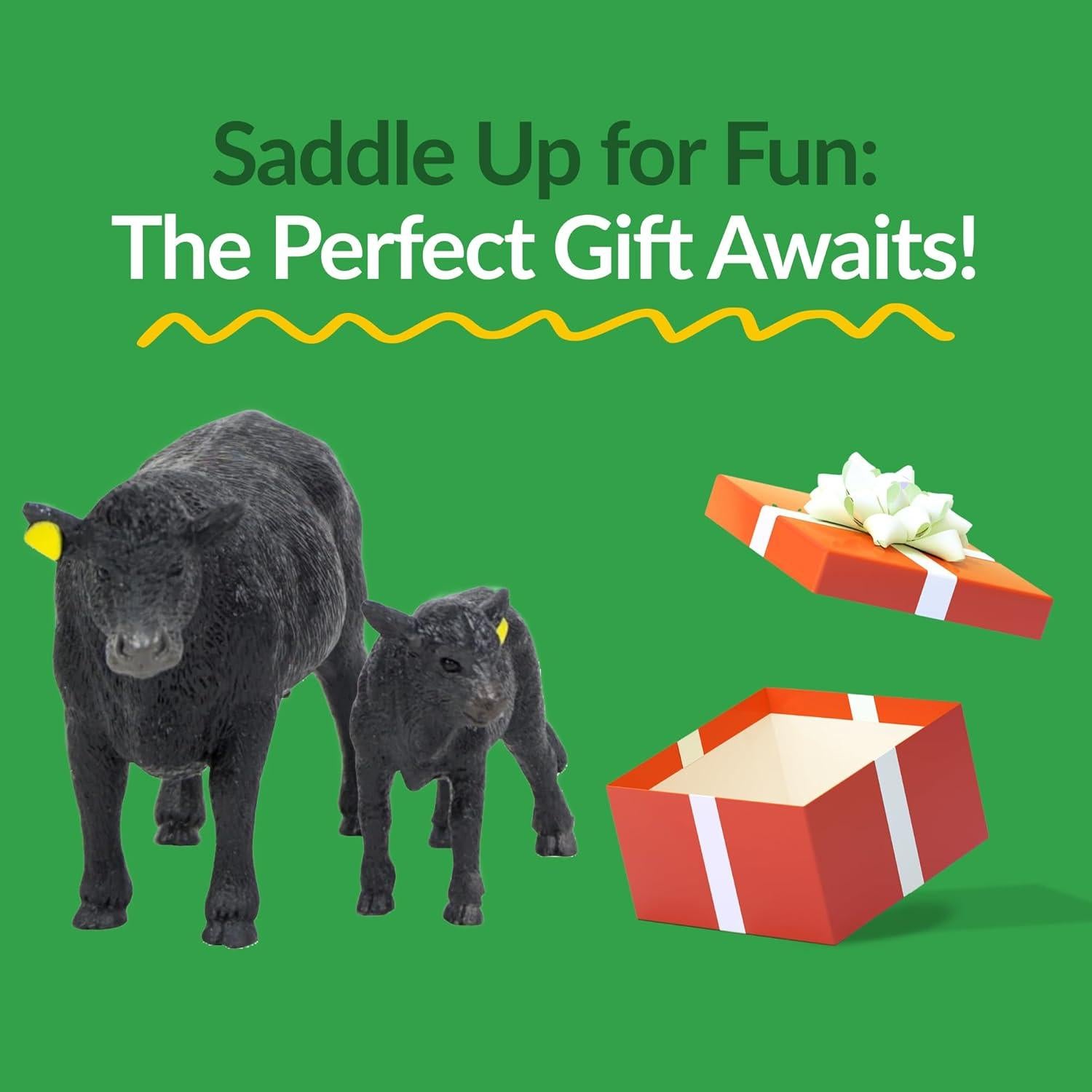 Vaca Angus y Ternero - Big Country Toys - Juguetes de Granja