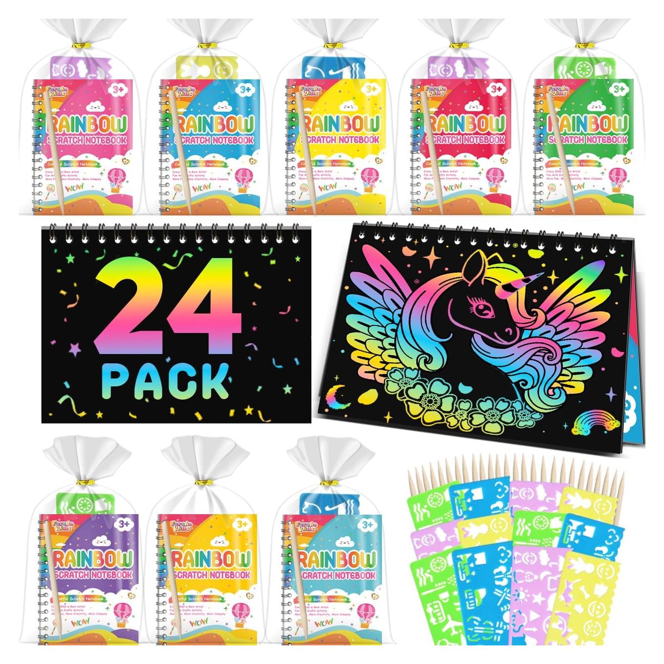 Paquete de 24 Cuadernos de Rascar para Niños - Feredo Kids