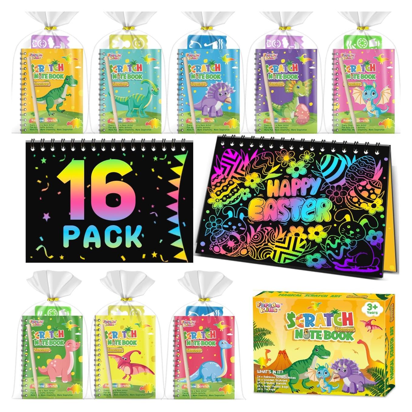 Cuadernos de Rascar Dinosaurios - FEREDO KIDS - 16 Piezas
