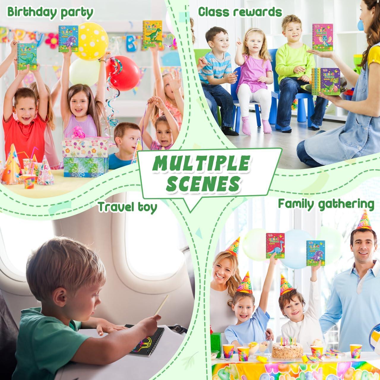 Cuadernos de Rascar Dinosaurios - FEREDO KIDS - 16 Piezas