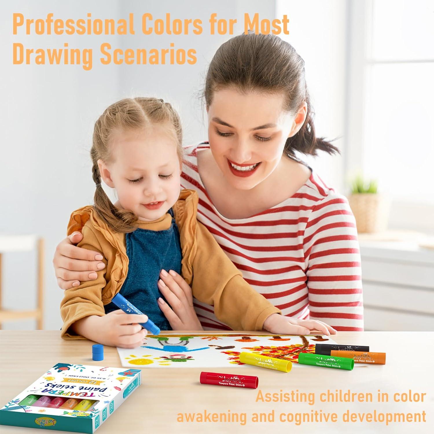 Palitos de Pintura Tempera JUPITEARTH 12 Colores No Tóxicos