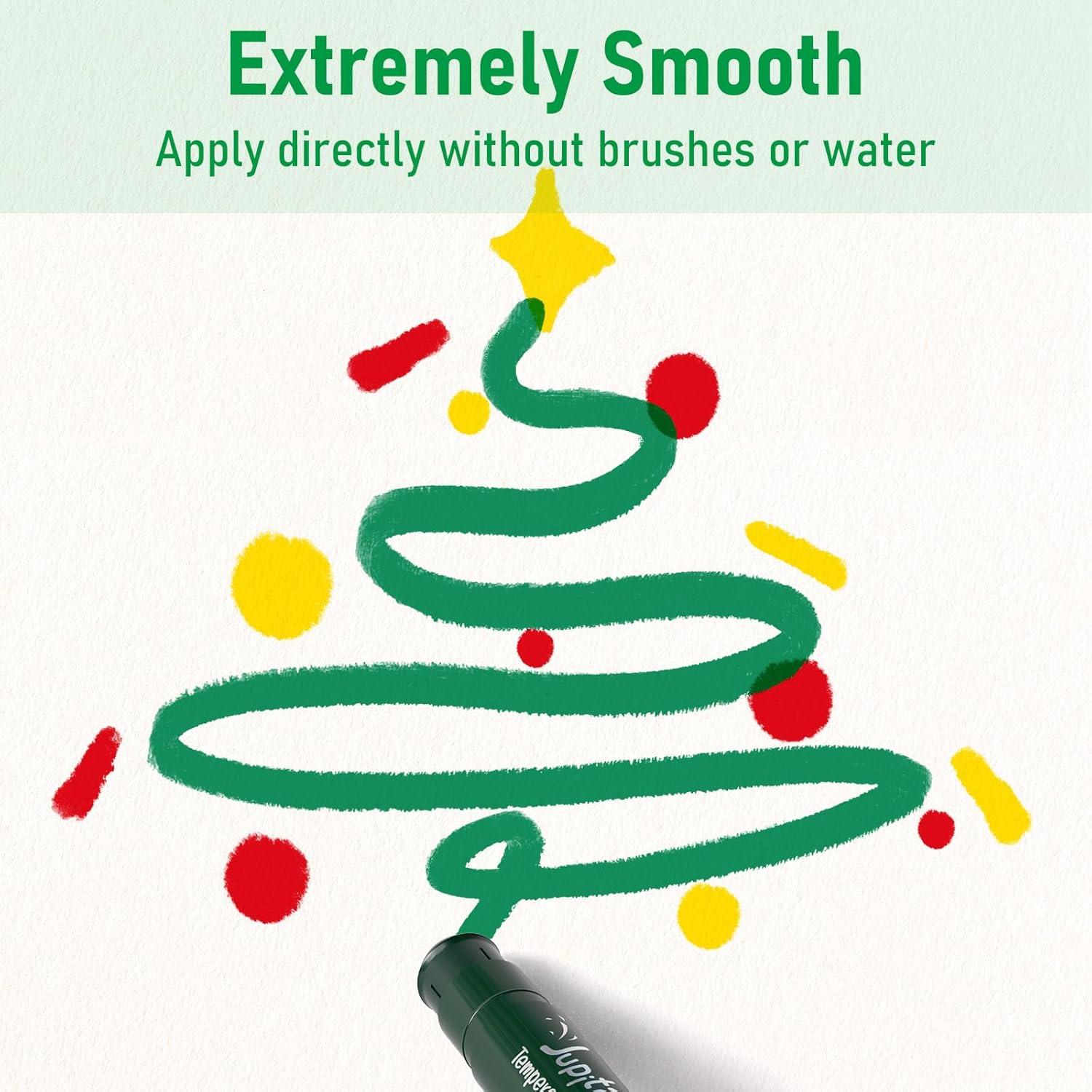 Palitos de Pintura Tempera JUPITEARTH 12 Colores No Tóxicos