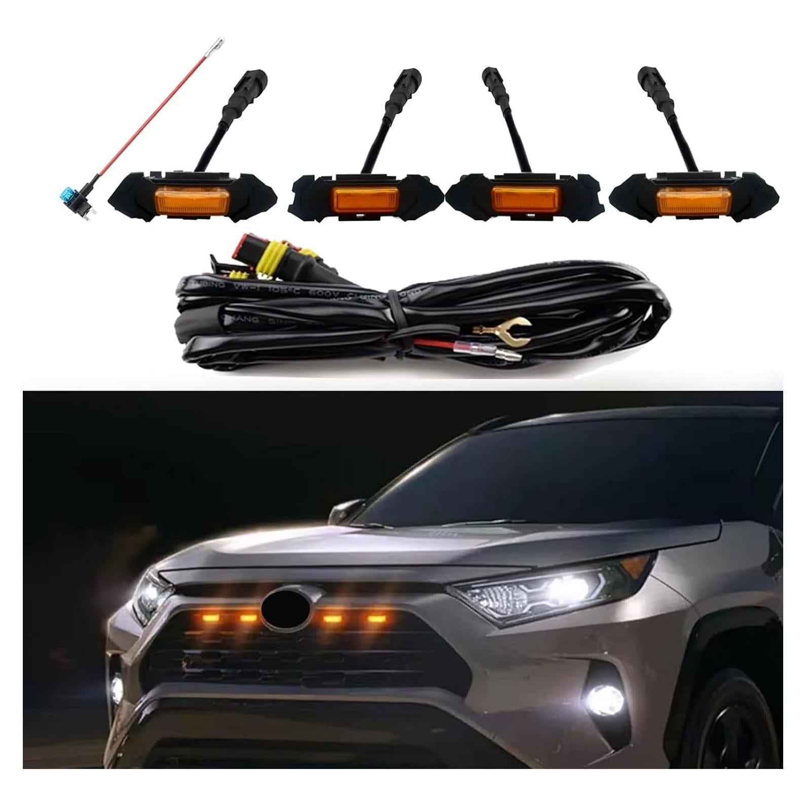 Luces de Rejilla LED FQMY Ámbar para Toyota RAV4 2019-2024