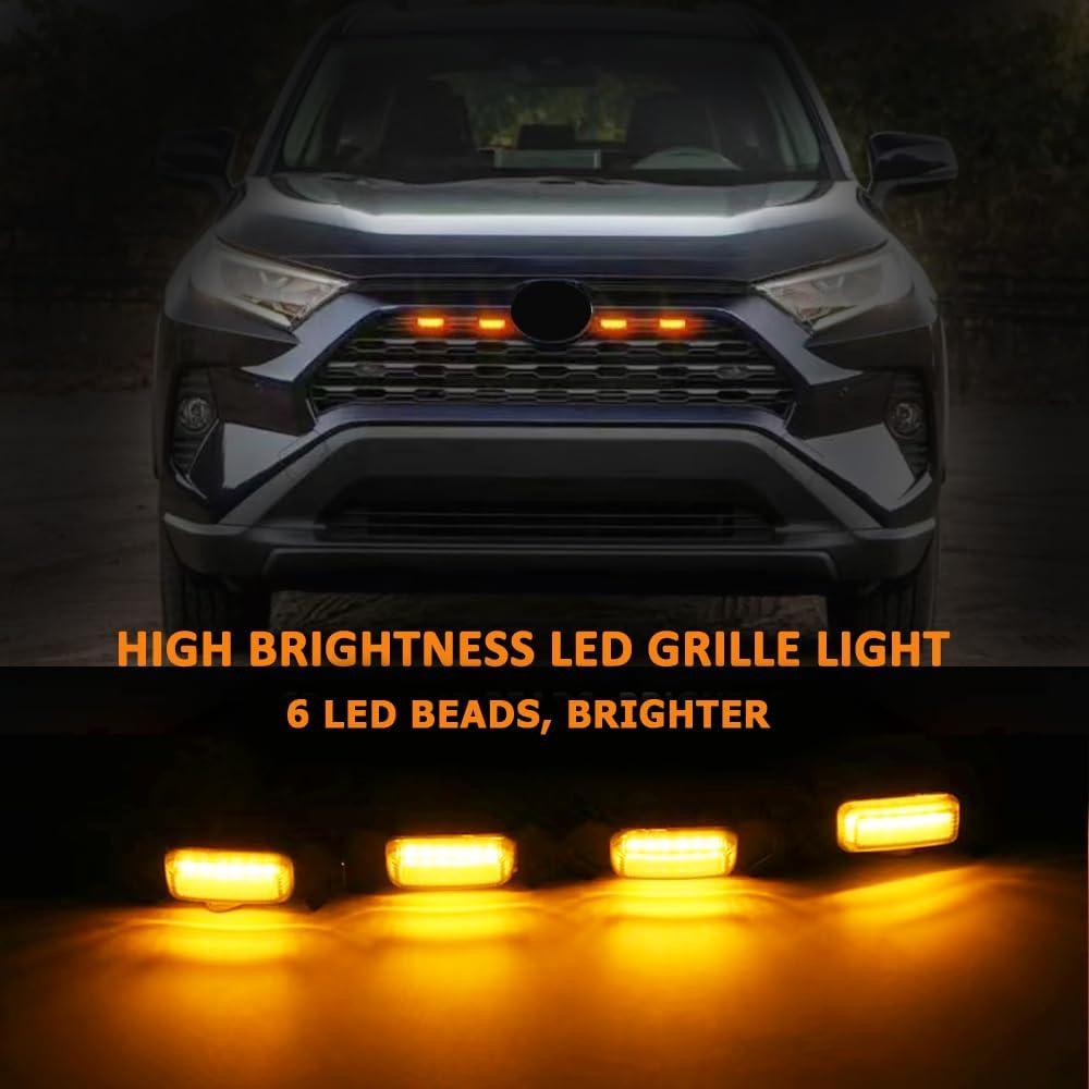 Luces de Rejilla LED FQMY Ámbar para Toyota RAV4 2019-2024