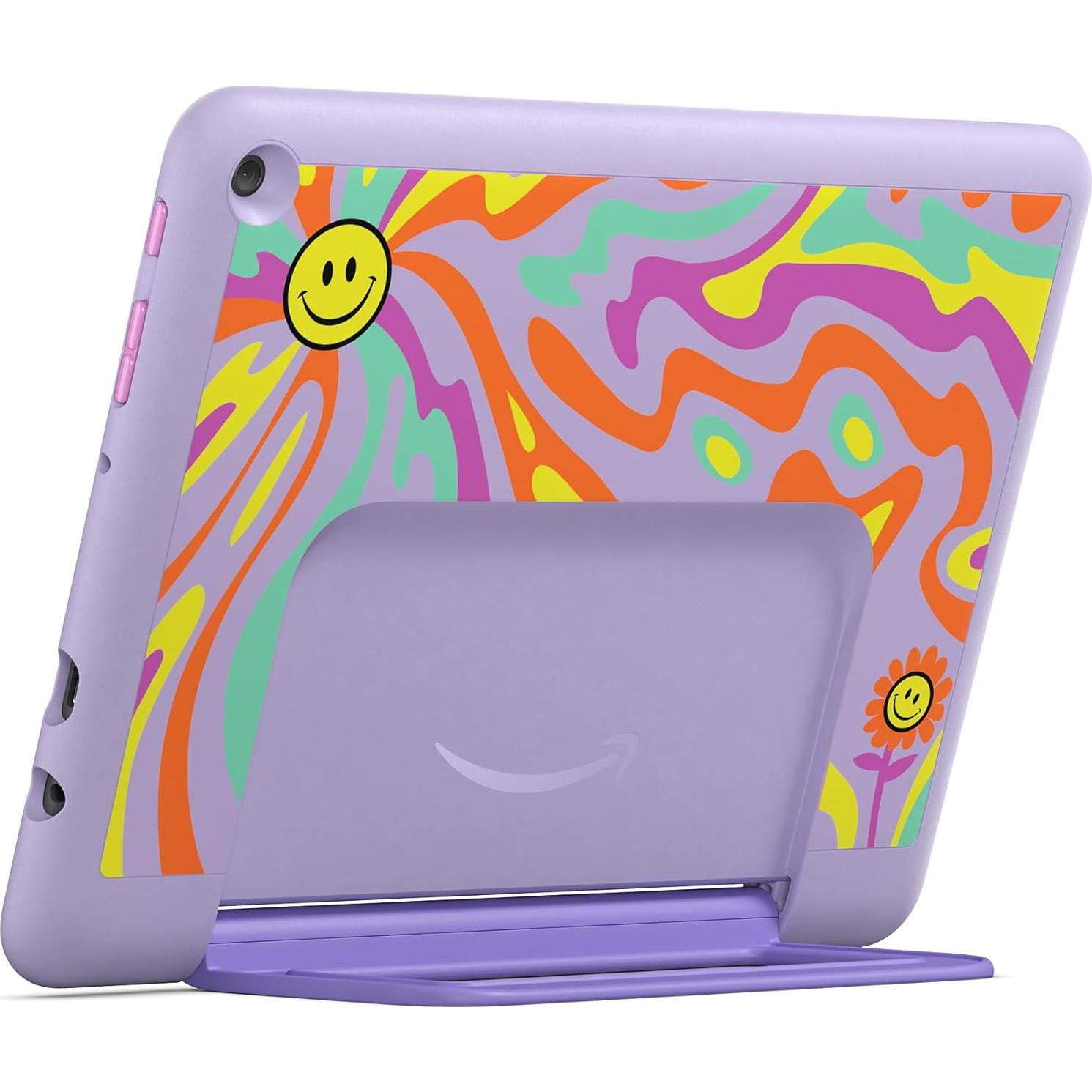 Amazon Fire HD 10 Kids Pro tablet, ages 6-12. Bright 10.1" HD screen, includes ad-free content, robust parental controls, 13-hr battery and slim case for older kids, 32 GB, Happy Day