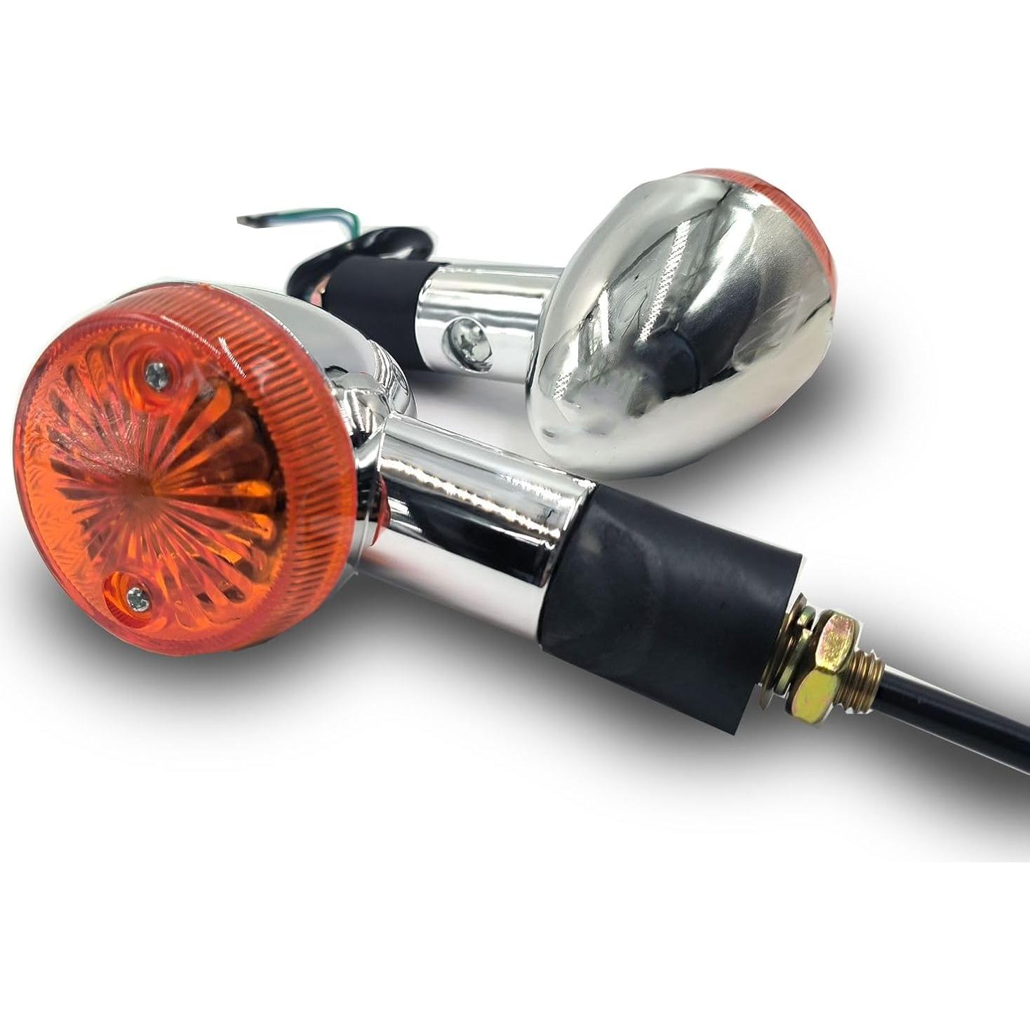 Señales de Giro Motocicleta VRWEARE Cromadas 4 Piezas Ámbar