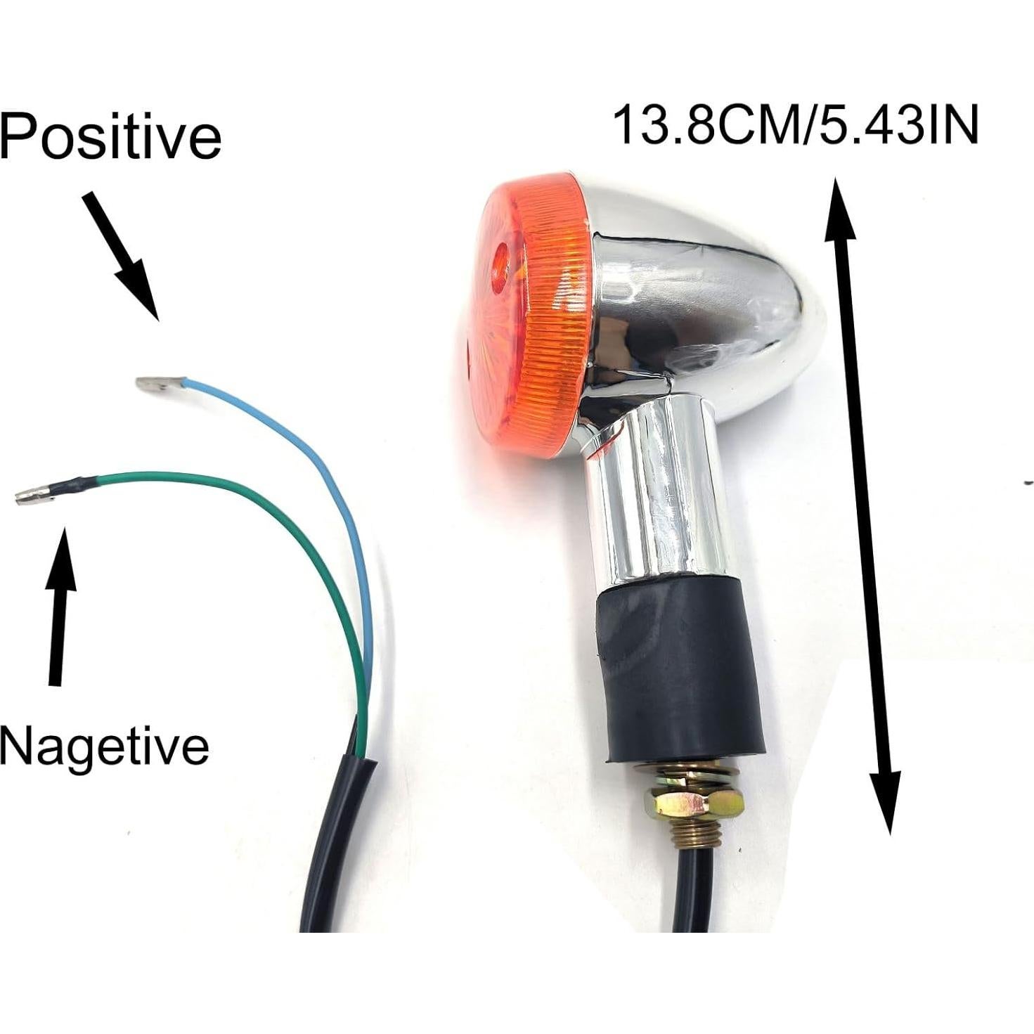 Señales de Giro Motocicleta VRWEARE Cromadas 4 Piezas Ámbar