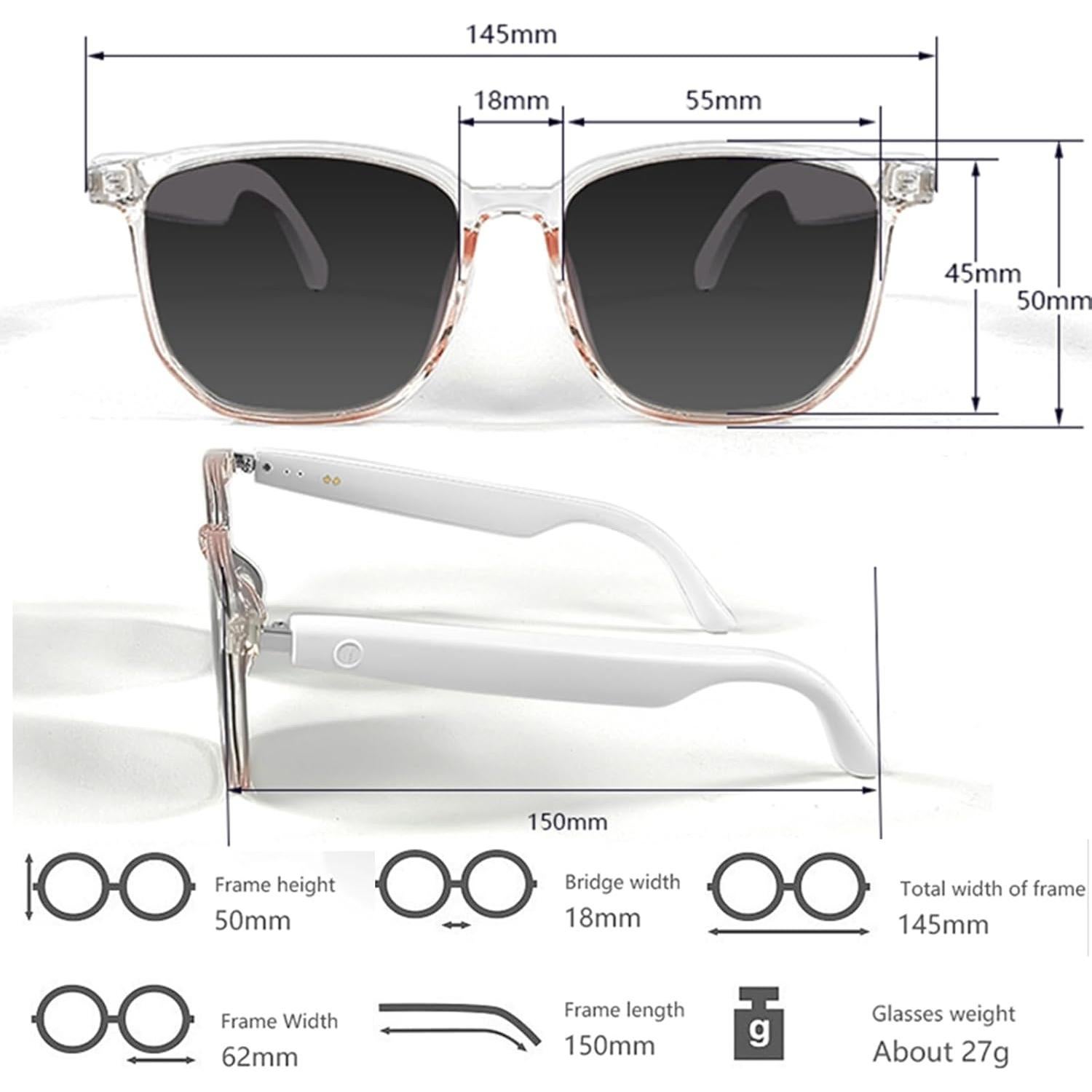 Gafas Inteligentes Fecoul GS03 Bluetooth UV400 Audio Abierto