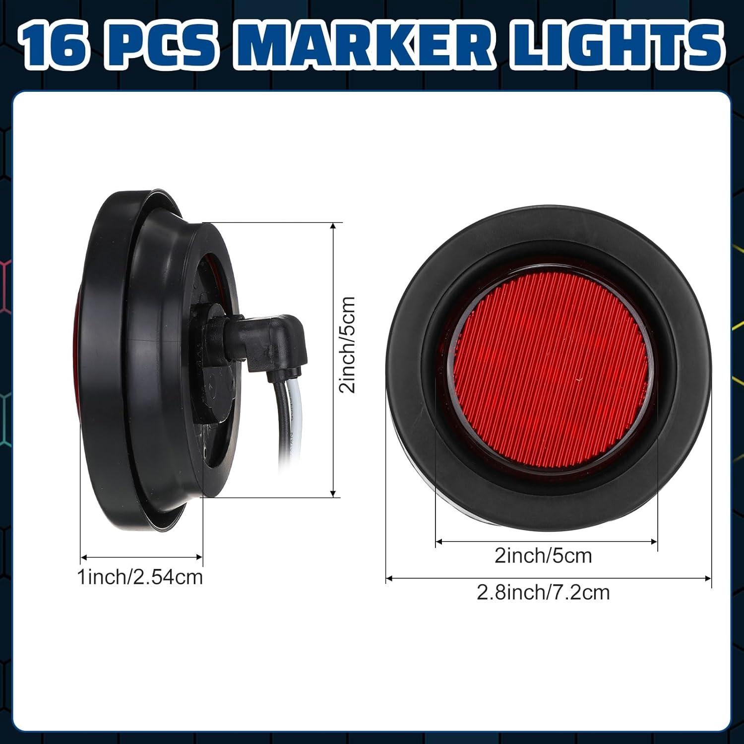 Luces de Marcador LED Treela 16 Pcs 5.08 cm Impermeables