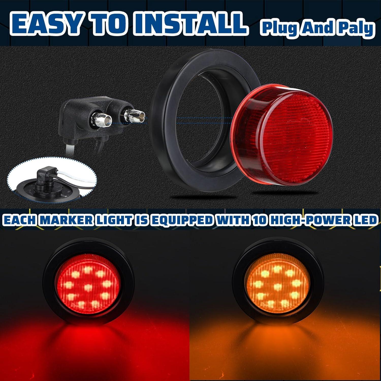 Luces de Marcador LED Treela 16 Pcs 5.08 cm Impermeables