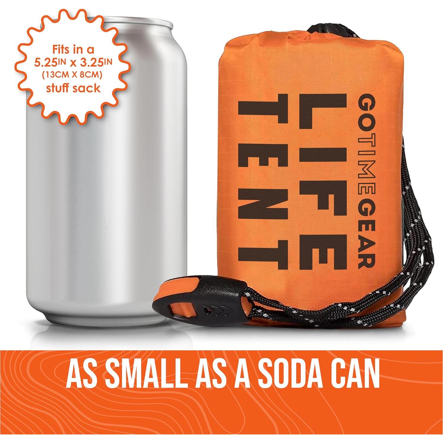 Tienda de Supervivencia Go Time Gear para 2 Personas + Silbato