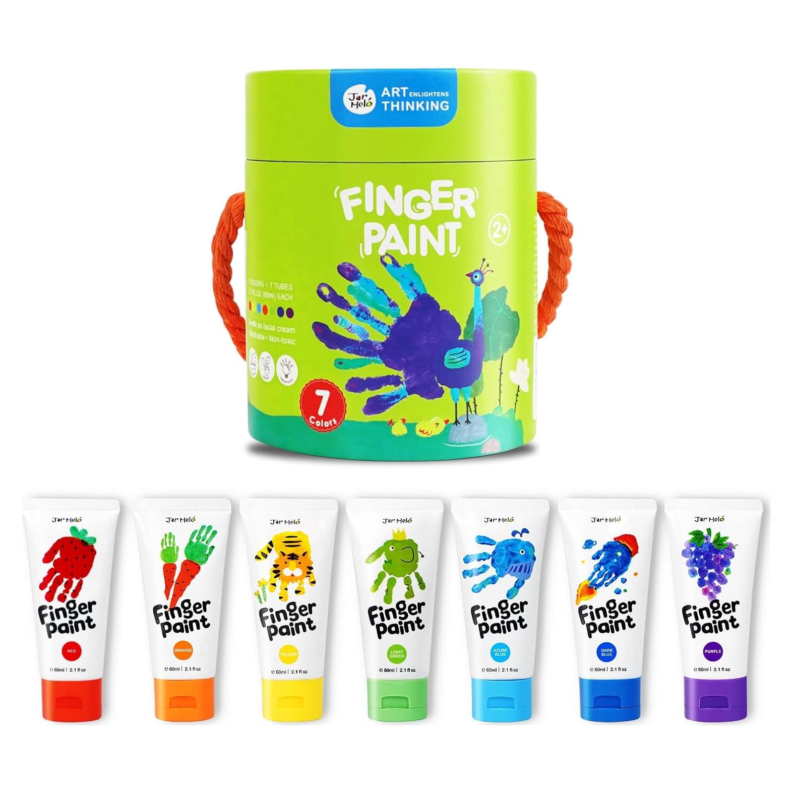 Pintura para Dedos Jar Melo 7 Colores No Tóxica 60 ml