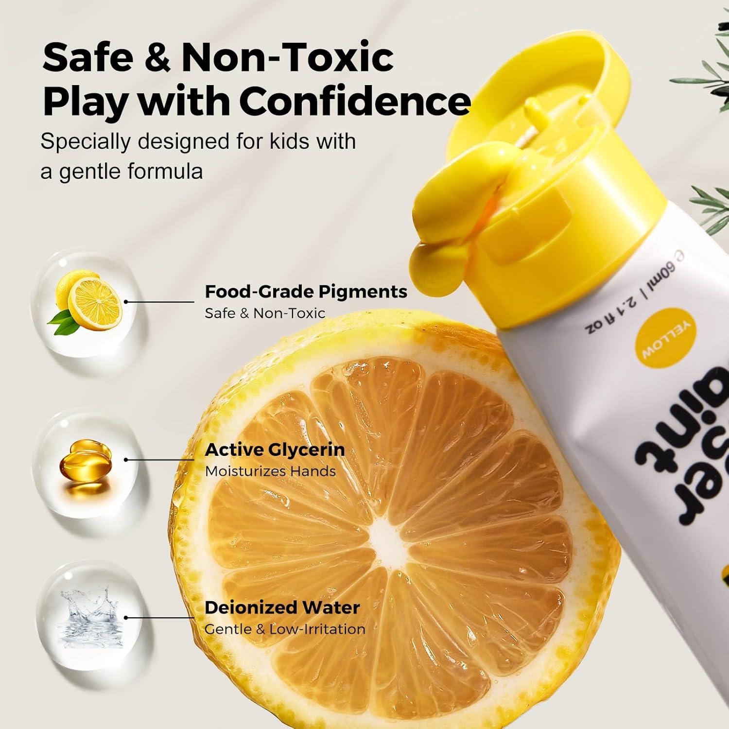 Pintura para Dedos Jar Melo 7 Colores No Tóxica 60 ml