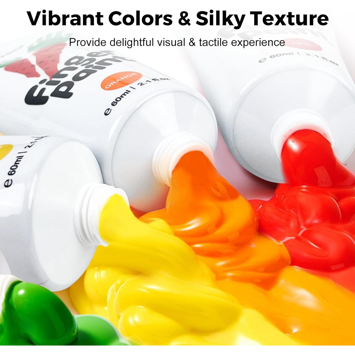 Pintura para Dedos Jar Melo 7 Colores No Tóxica 60 ml