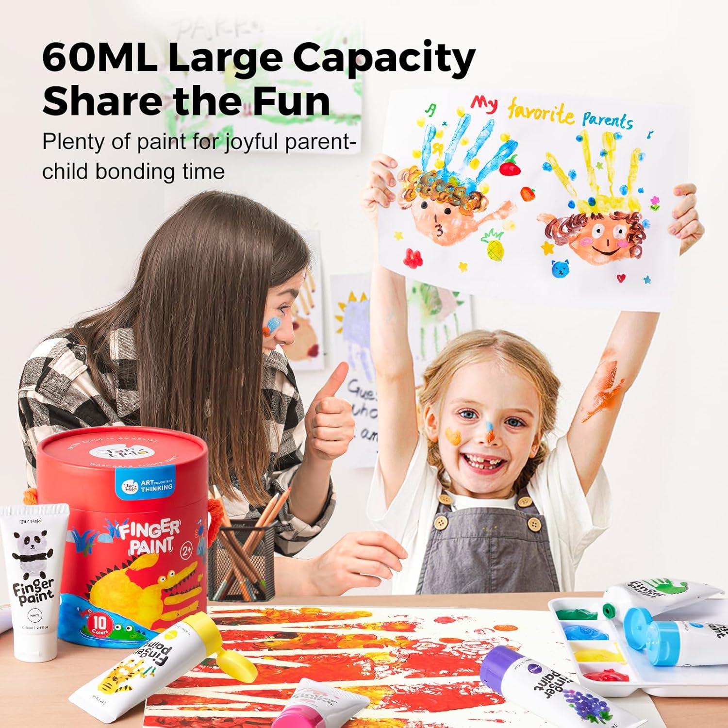 Pintura para Dedos Jar Melo 7 Colores No Tóxica 60 ml