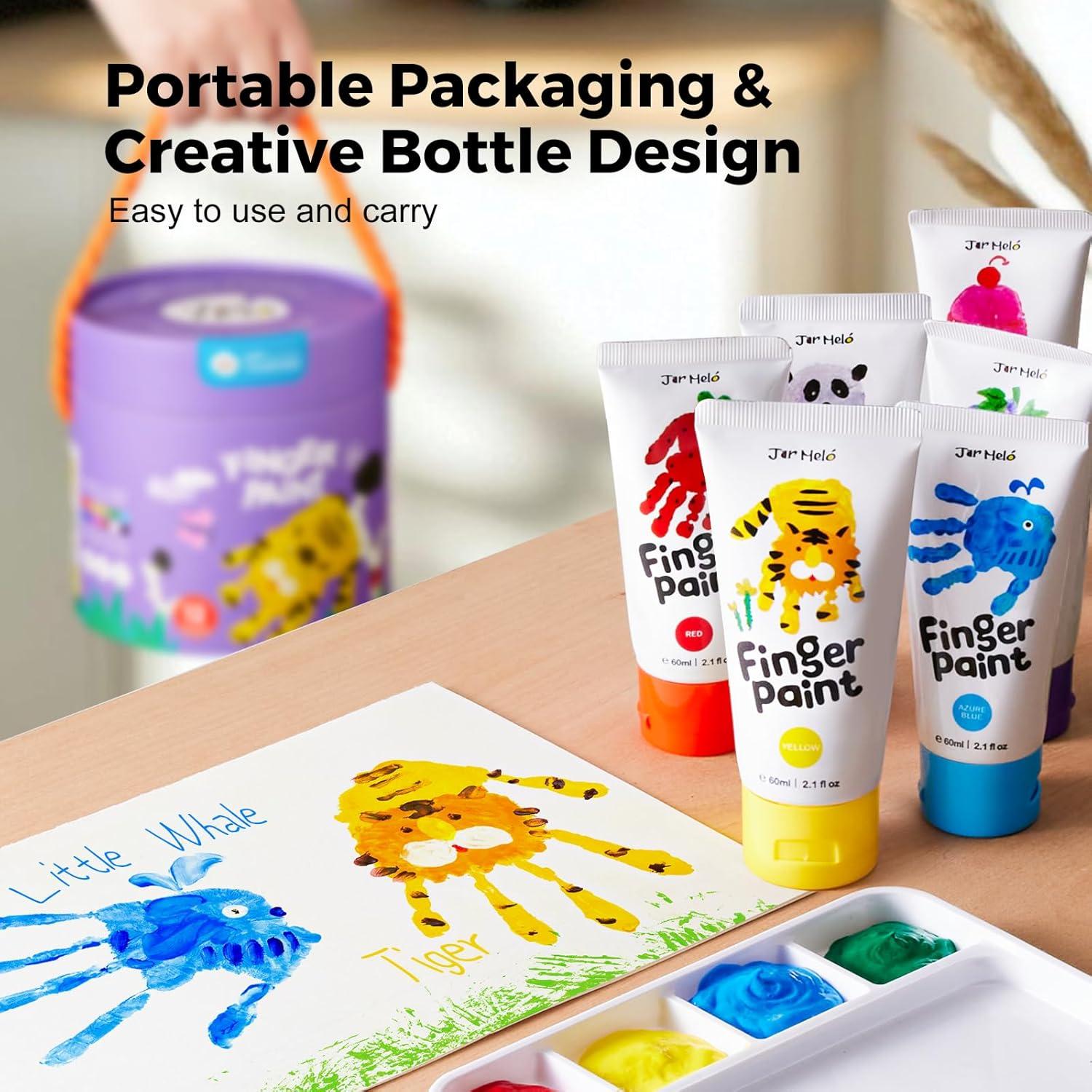 Pintura para Dedos Jar Melo 12 Colores No Tóxica 60 ml