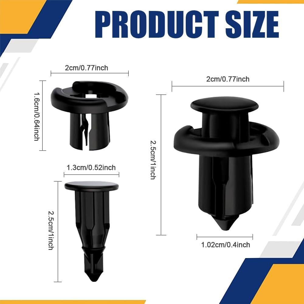 20 Clips de Retención Nylon QZTYTY para Parachoques 10mm