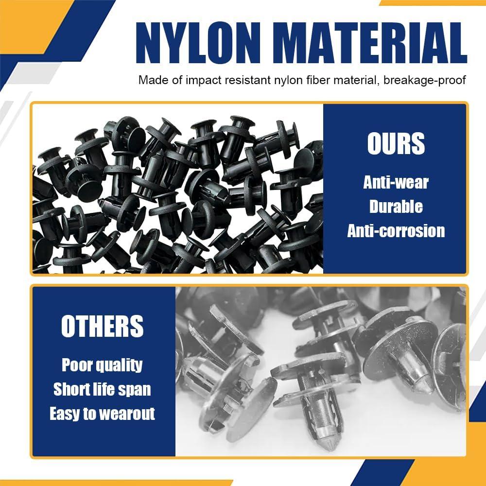 20 Clips de Retención Nylon QZTYTY para Parachoques 10mm