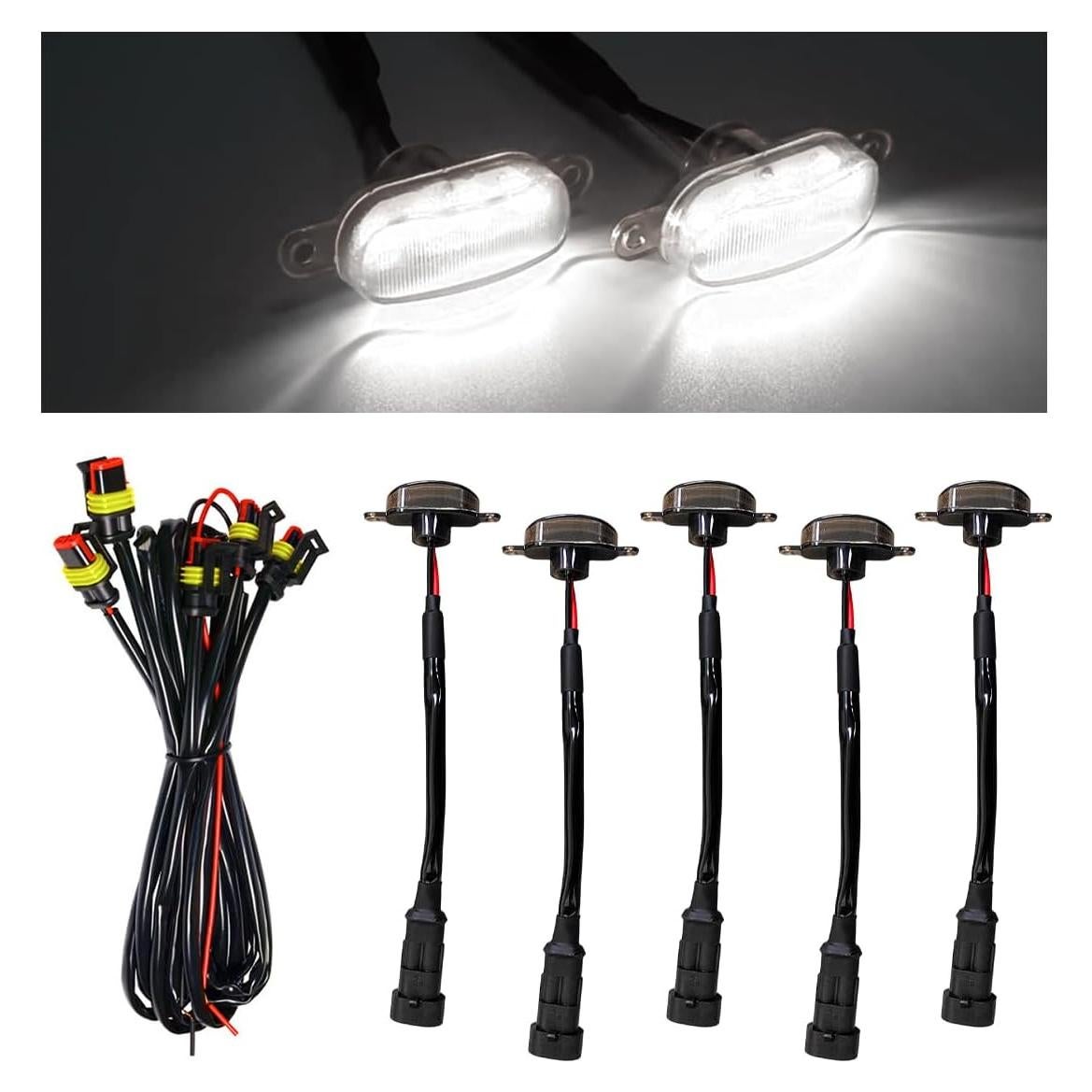 Luces LED de Rejilla KVAEY 5PCS Impermeables para Automóvil