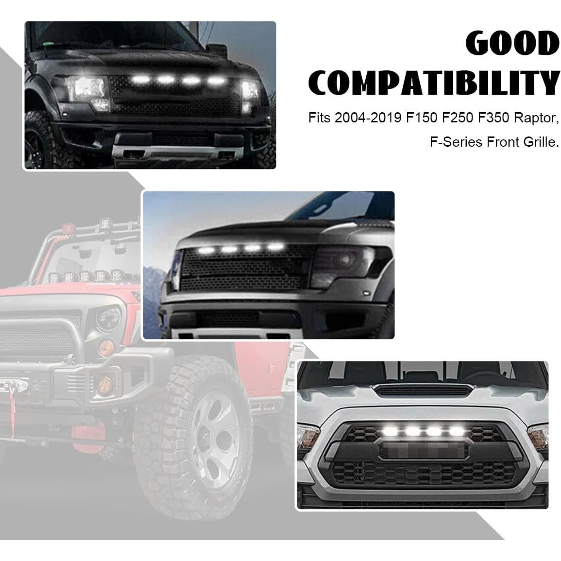 Luces LED de Rejilla KVAEY 5PCS Impermeables para Automóvil