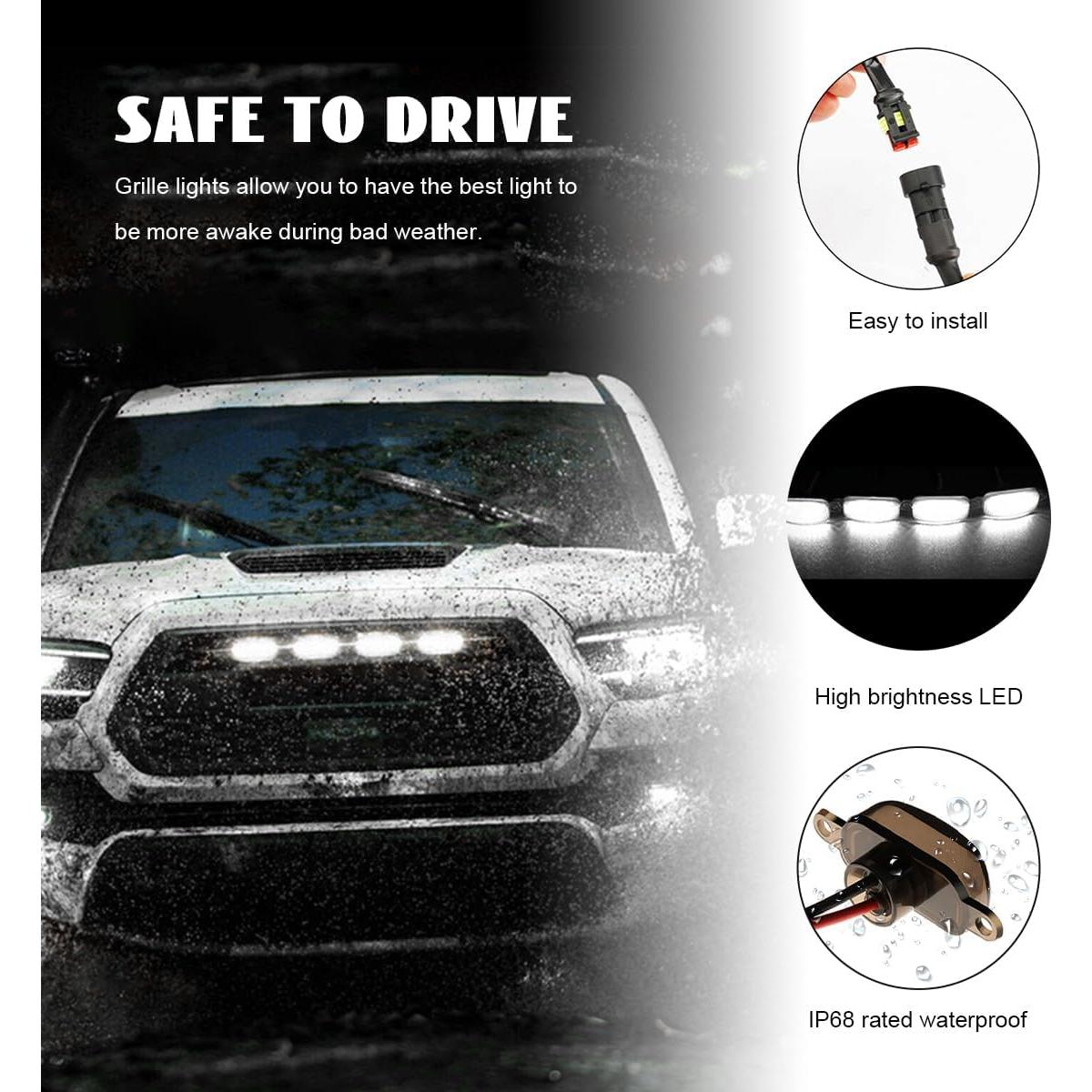 Luces LED de Rejilla KVAEY 5PCS Impermeables para Automóvil