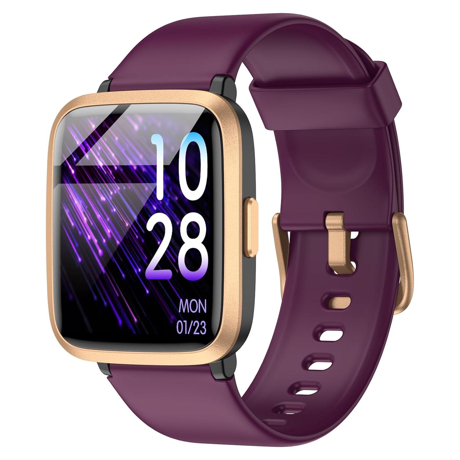 Rastreador de Fitness Stiive Oro Púrpura, Reloj Inteligente 1.3"