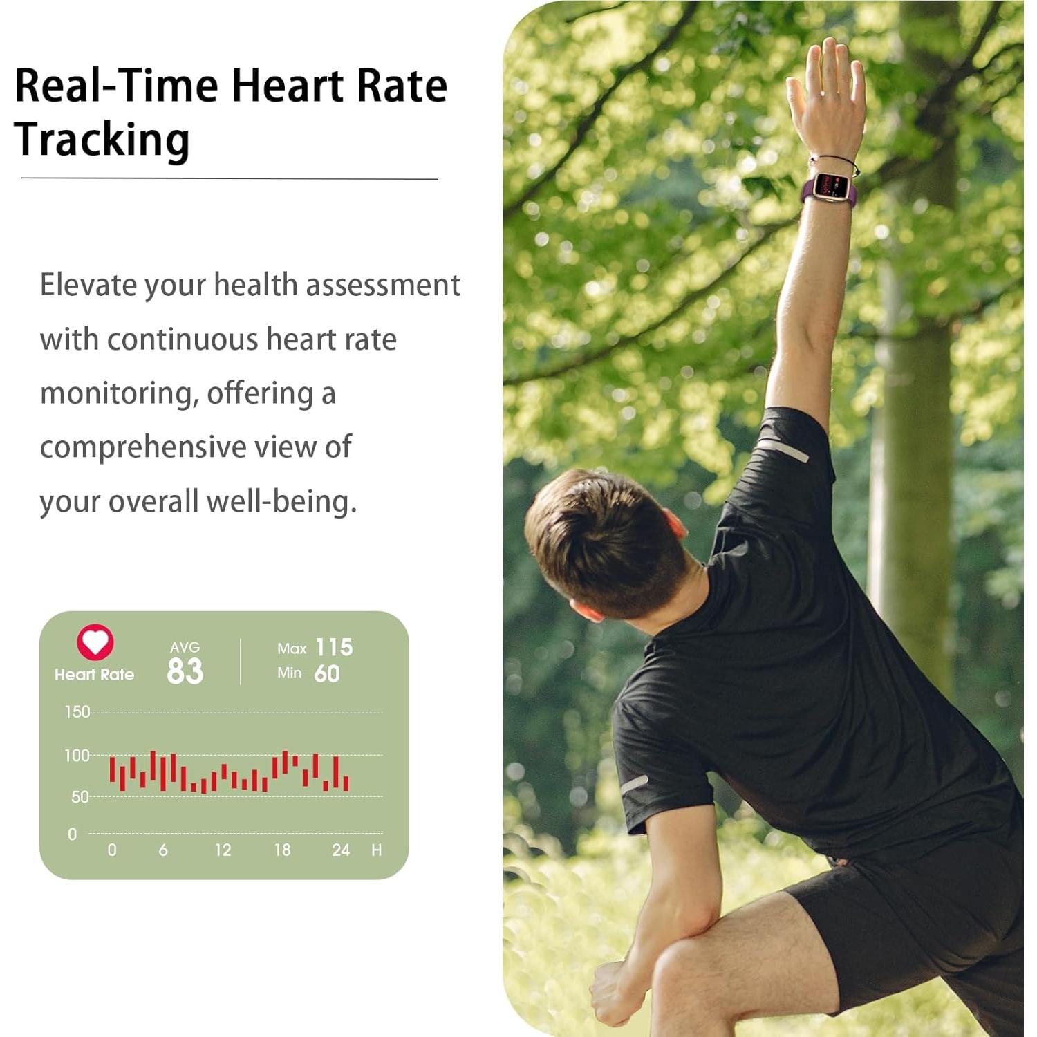 Rastreador de Fitness Stiive Oro Púrpura, Reloj Inteligente 1.3"