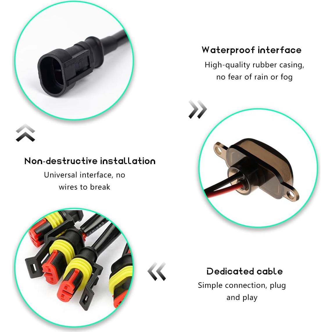 Luces LED de Parrilla FSTURIOS 5 PCS para Auto Negro/Blanco