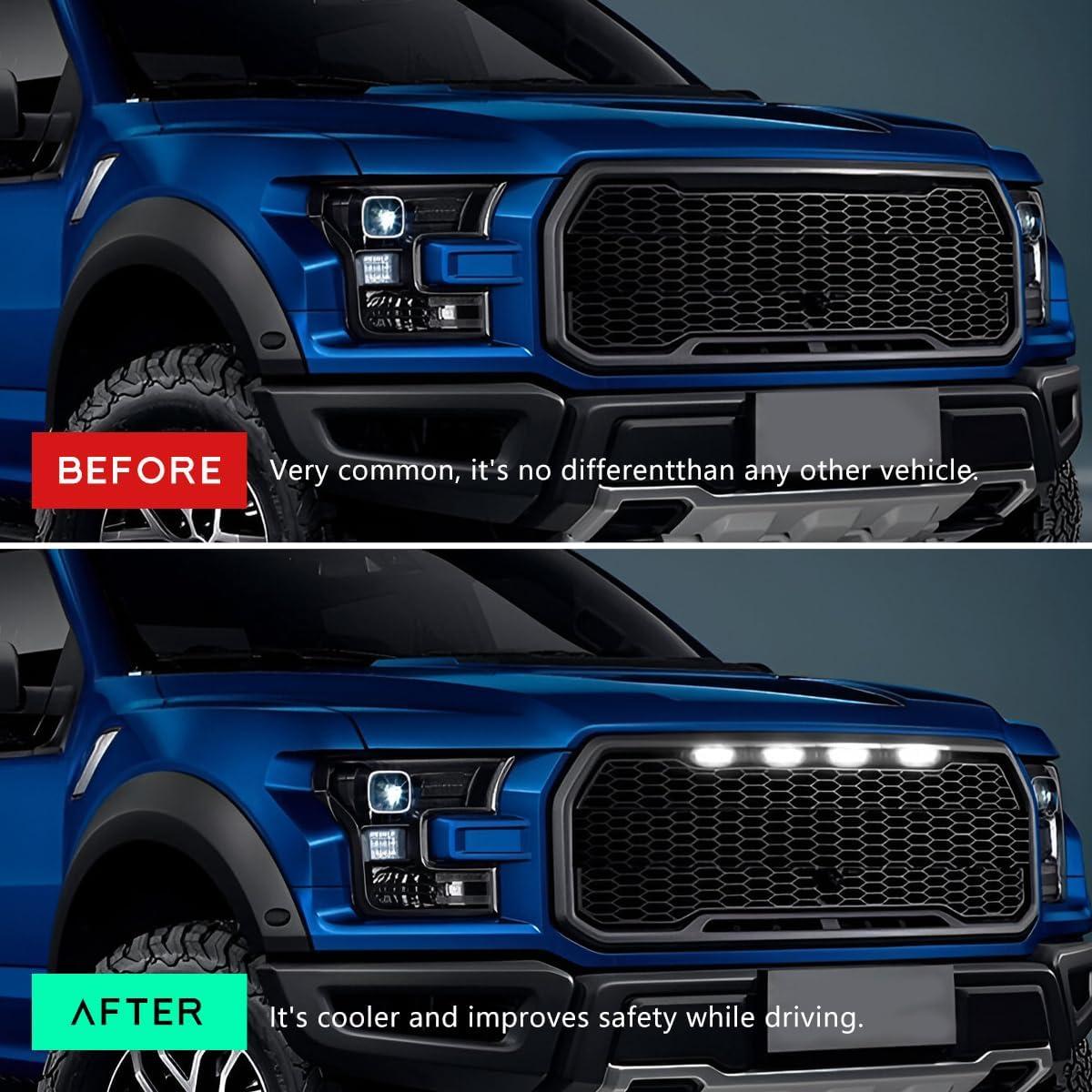 Luces LED de Parrilla FSTURIOS 5 PCS para Auto Negro/Blanco