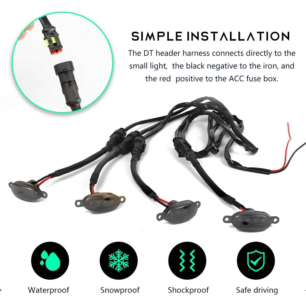 Luces LED de Parrilla FSTURIOS 5 PCS para Auto Negro/Blanco