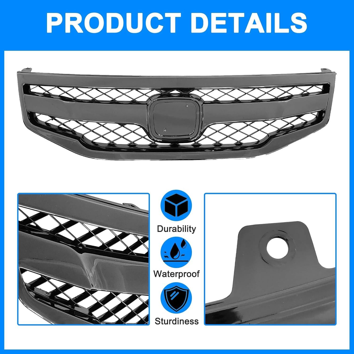 Parrilla Delantera Honda Accord 2011-2012 Negra ABS