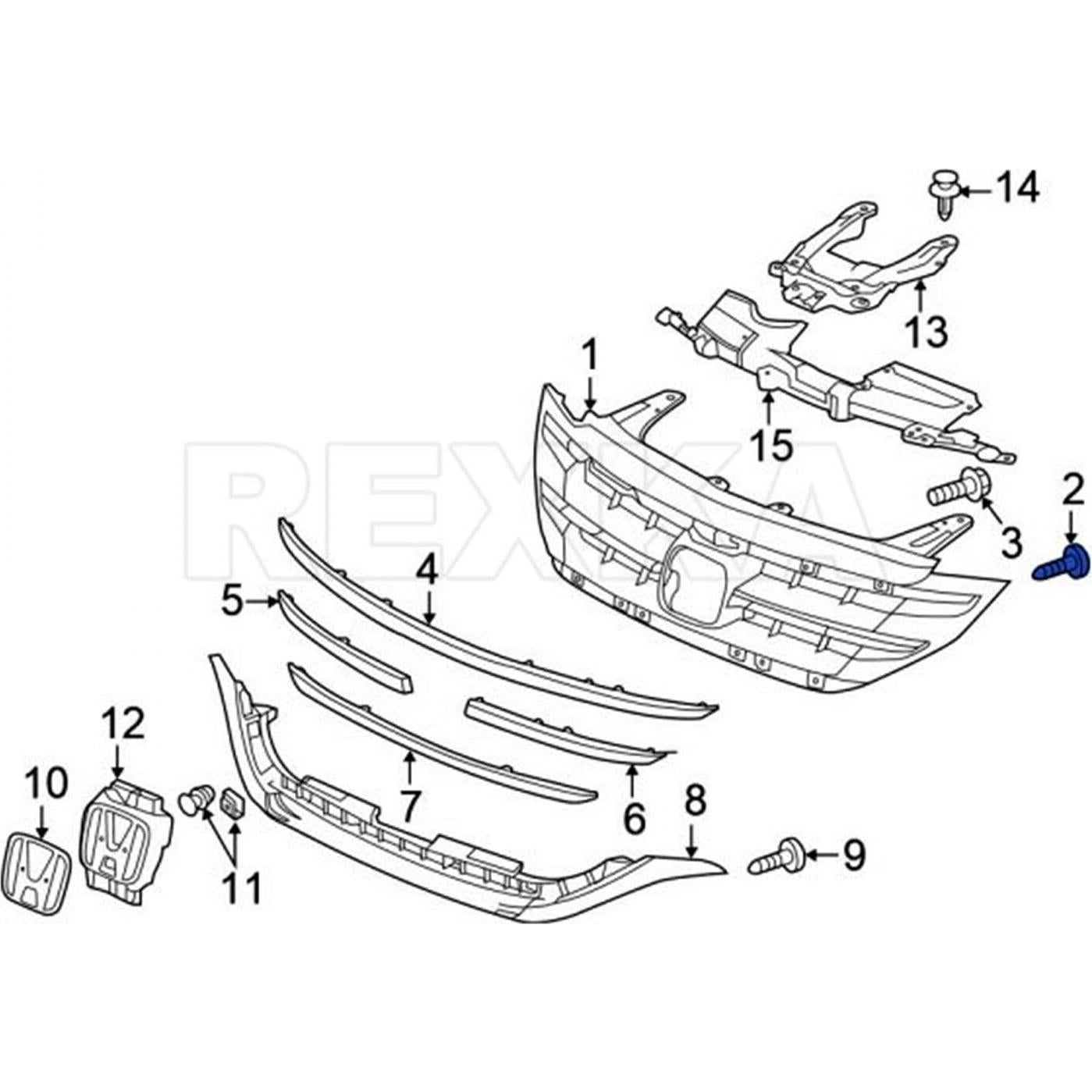 Clips de Moldura de Parachoques Honda 91578-T0A-003 20pcs