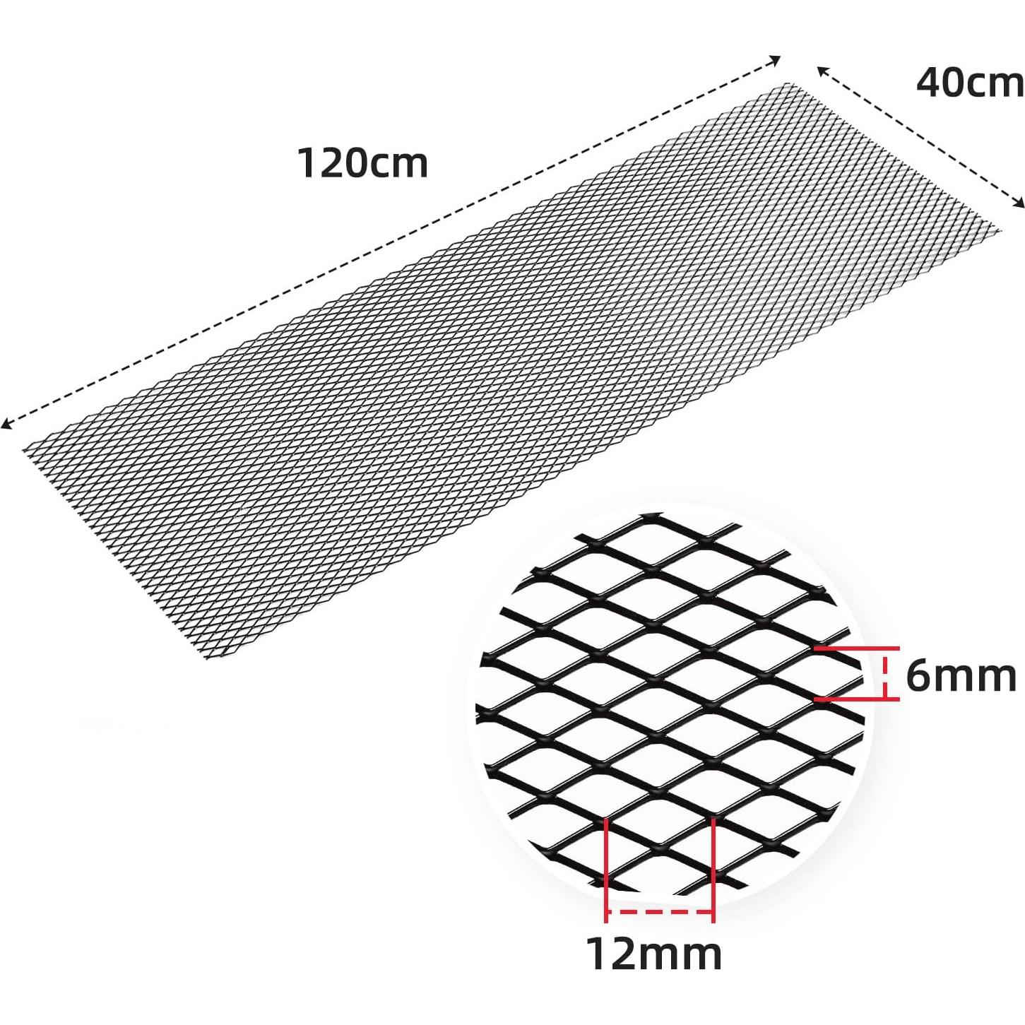 Rejilla de Parachoques AggAuto 120x40cm Aluminio Negro