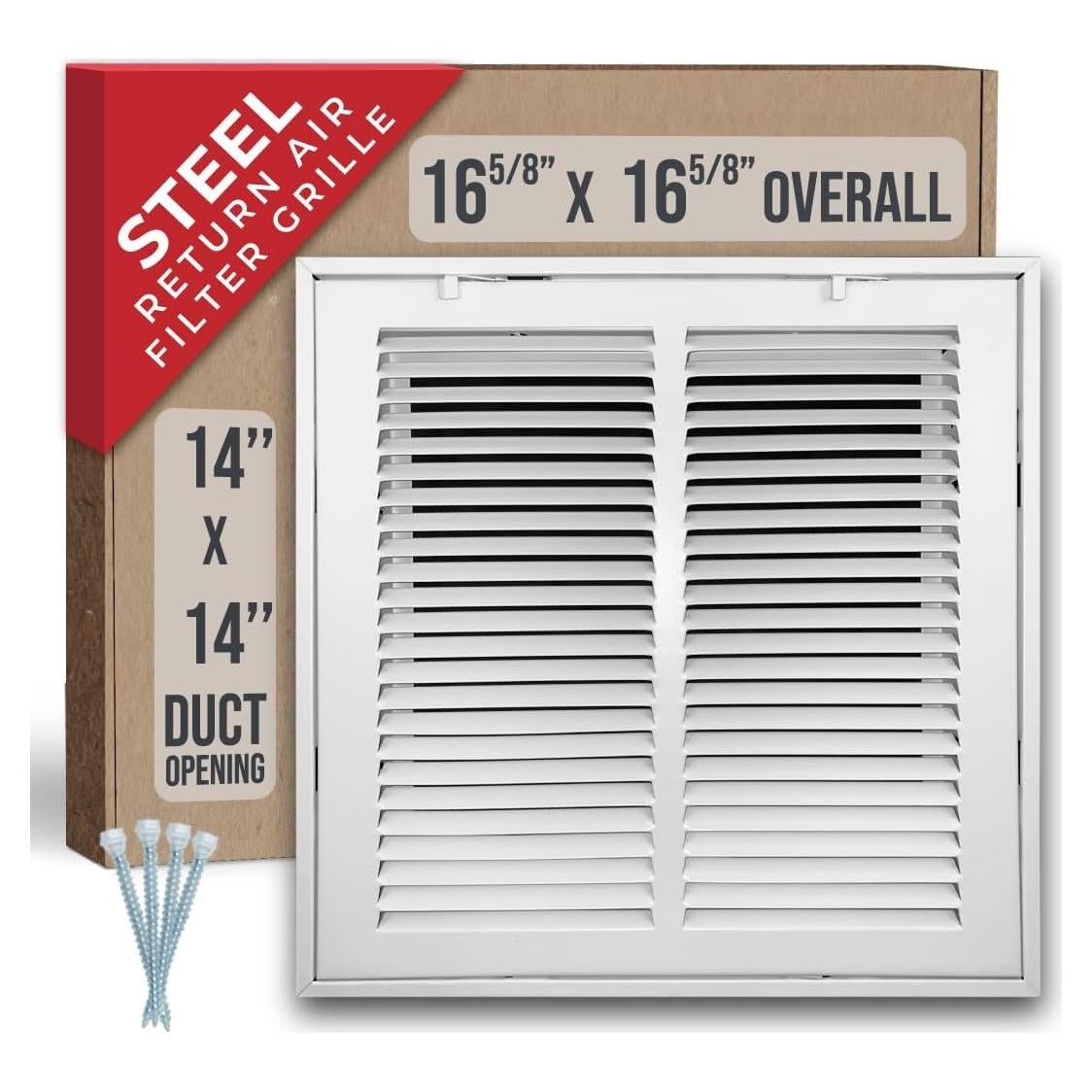Rejilla de Filtro de Aire de Retorno Handua 14x14 Acero Blanca