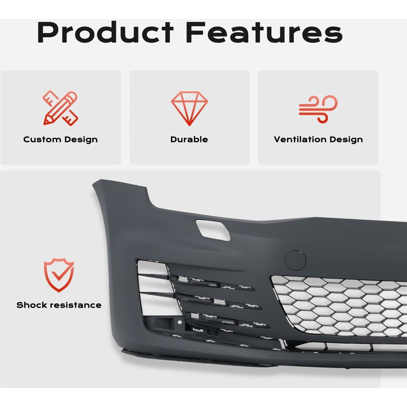 Kit Cubierta Parachoques Delantero KARPAL VW Golf 2015-2017