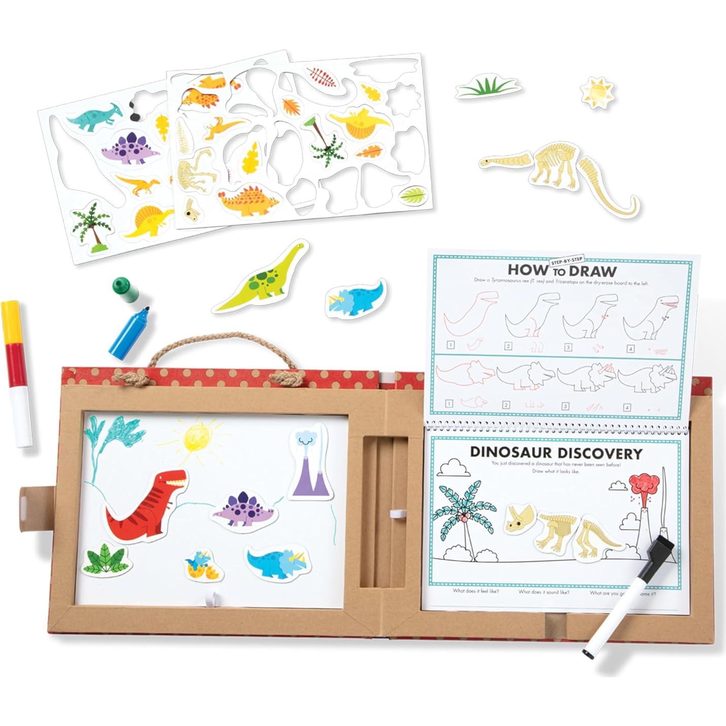 Juego Natural Melissa & Doug Set de Dibujo Dinosaurios 41 Imanes