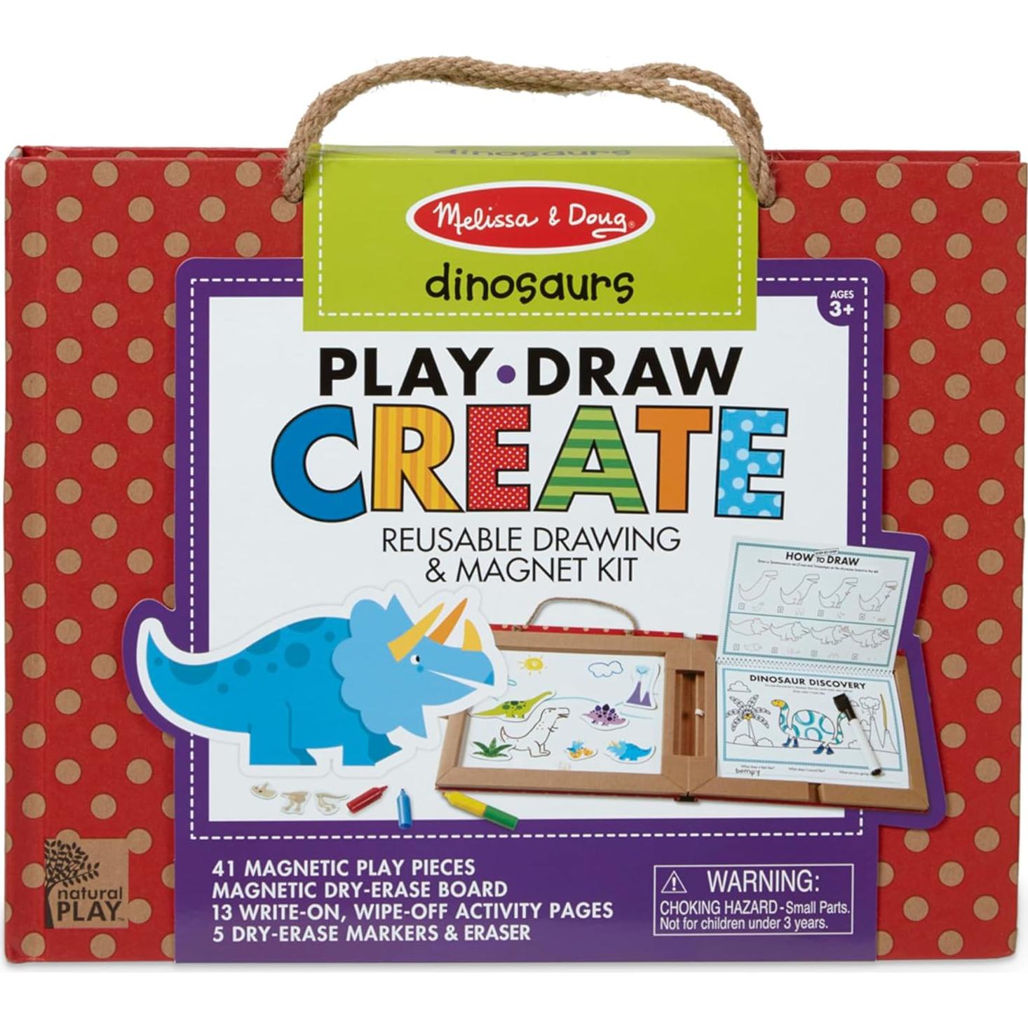 Juego Natural Melissa & Doug Set de Dibujo Dinosaurios 41 Imanes