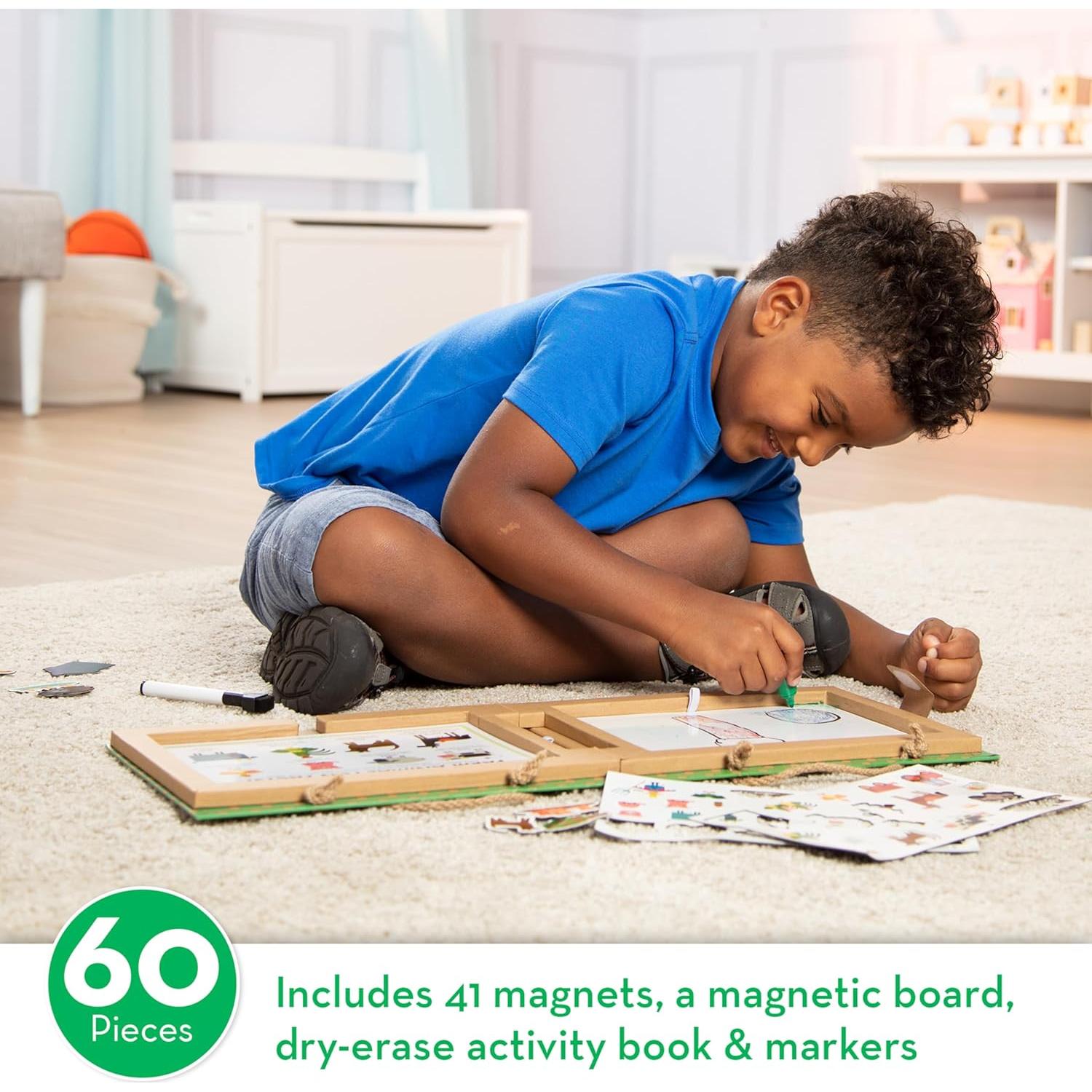 Juego Natural Melissa & Doug Kit Dibujo Granja 45 Magnetos