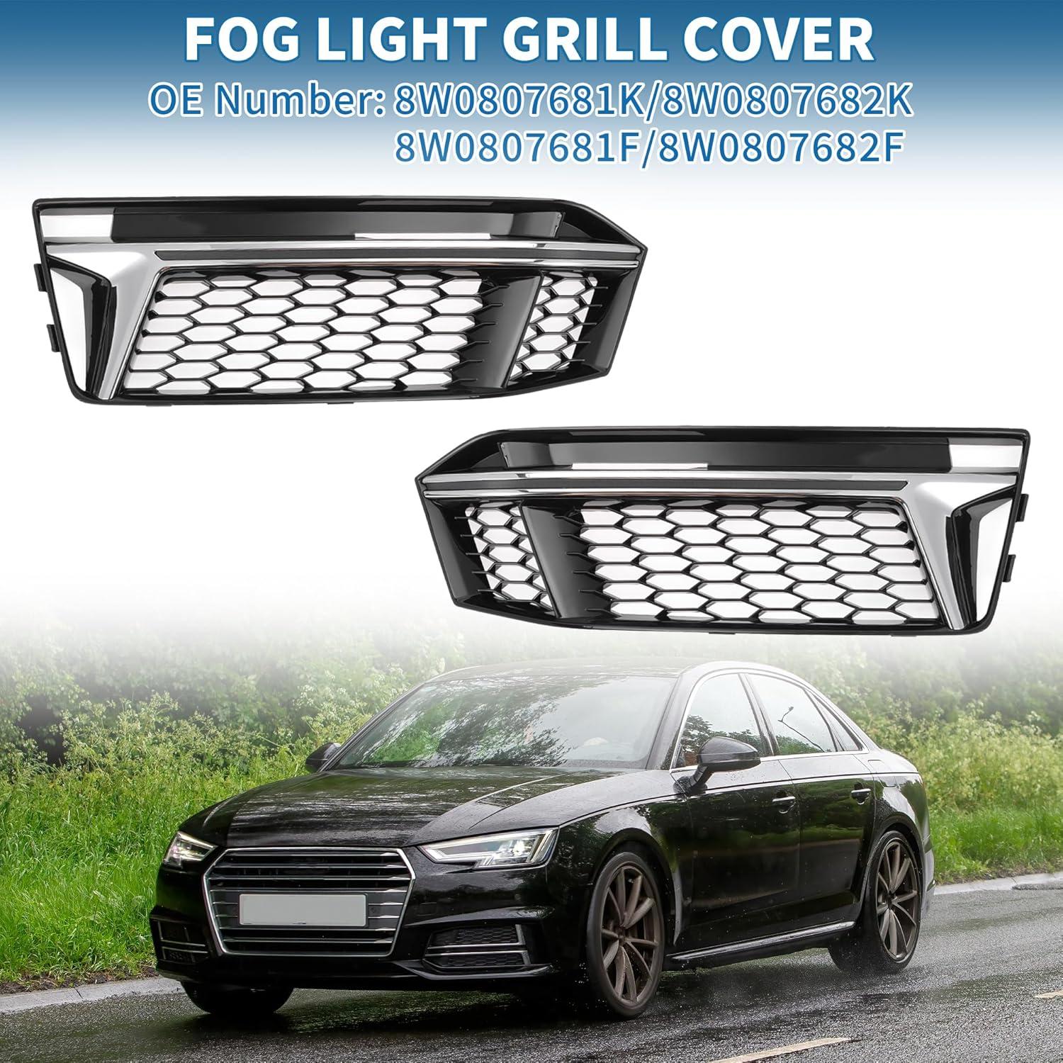 Rejilla de Luz Antiniebla Audi S4 A4 B9 2016-2018 ABS Negro