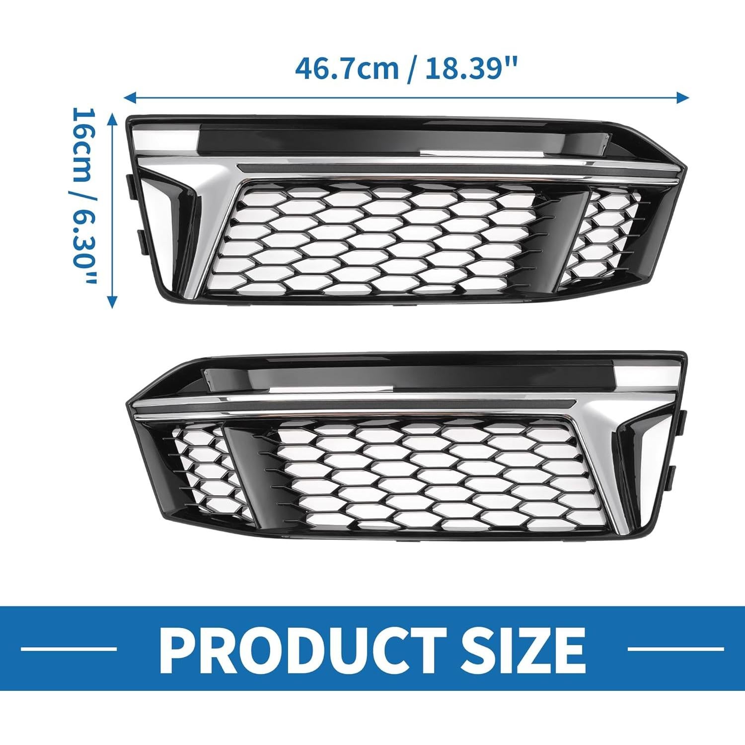 Rejilla de Luz Antiniebla Audi S4 A4 B9 2016-2018 ABS Negro