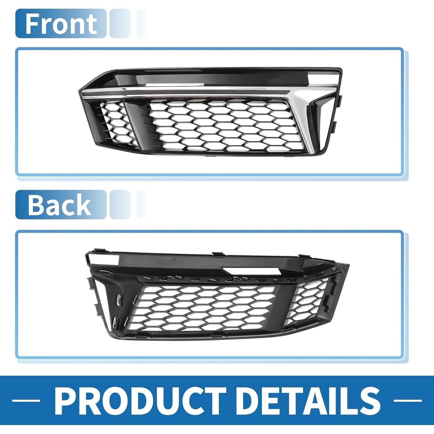 Rejilla de Luz Antiniebla Audi S4 A4 B9 2016-2018 ABS Negro