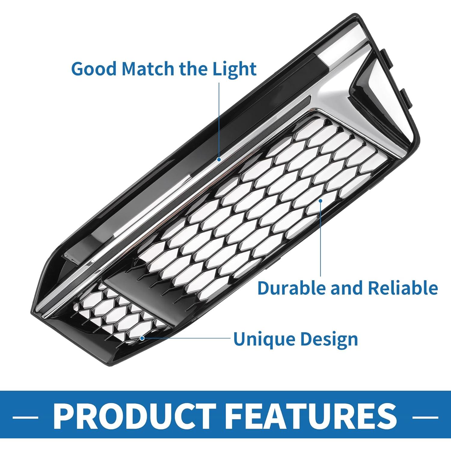 Rejilla de Luz Antiniebla Audi S4 A4 B9 2016-2018 ABS Negro