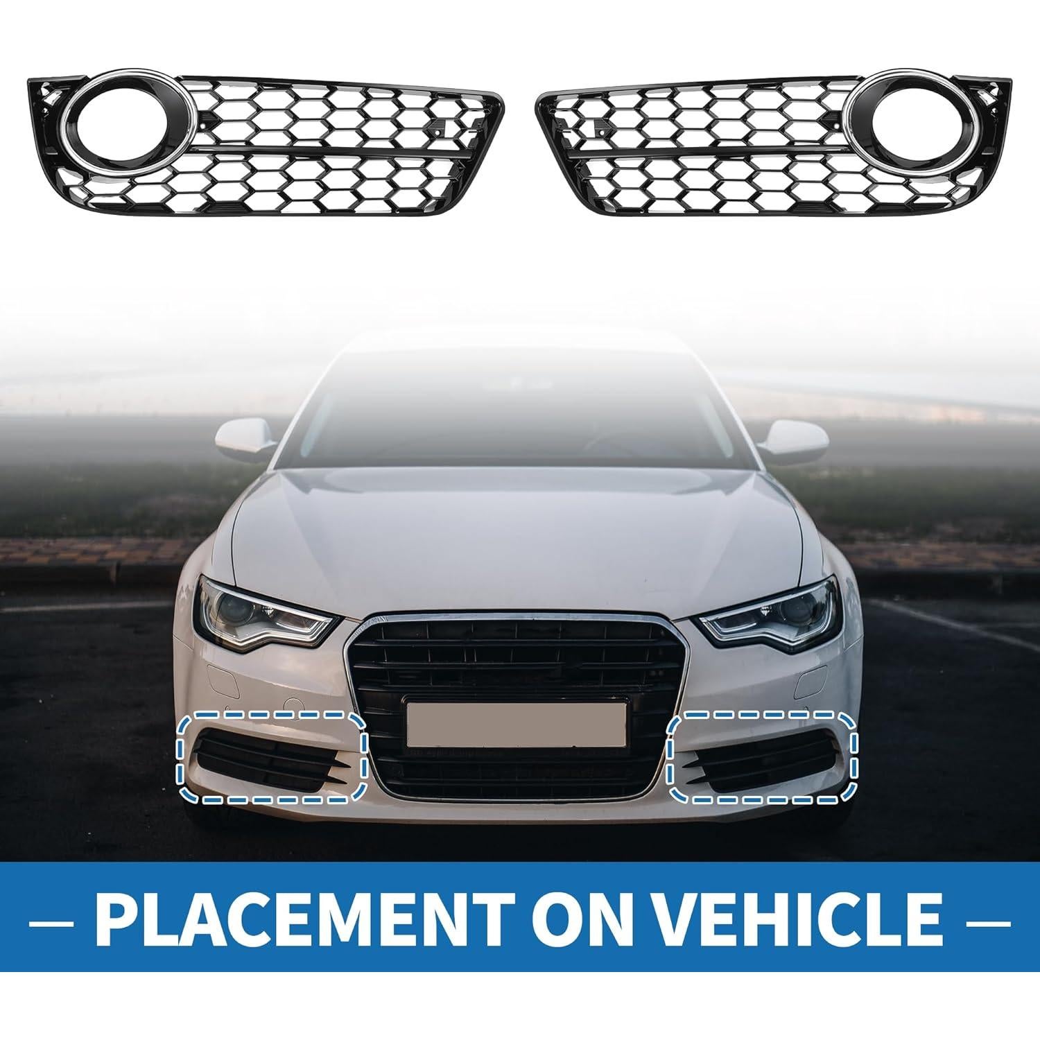 Rejilla de Luz Antiniebla ABS Audi A5 2008-2012 49.1x14.5cm