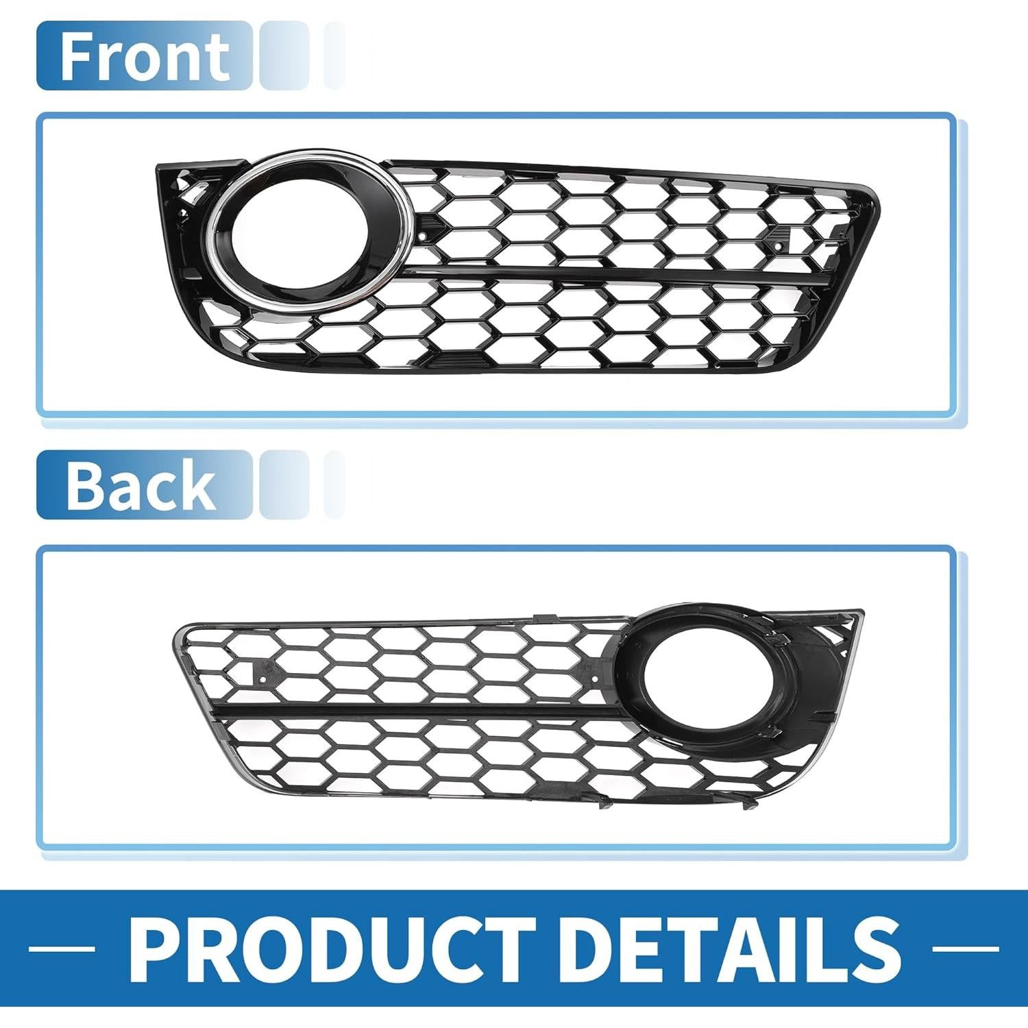 Rejilla de Luz Antiniebla ABS Audi A5 2008-2012 49.1x14.5cm