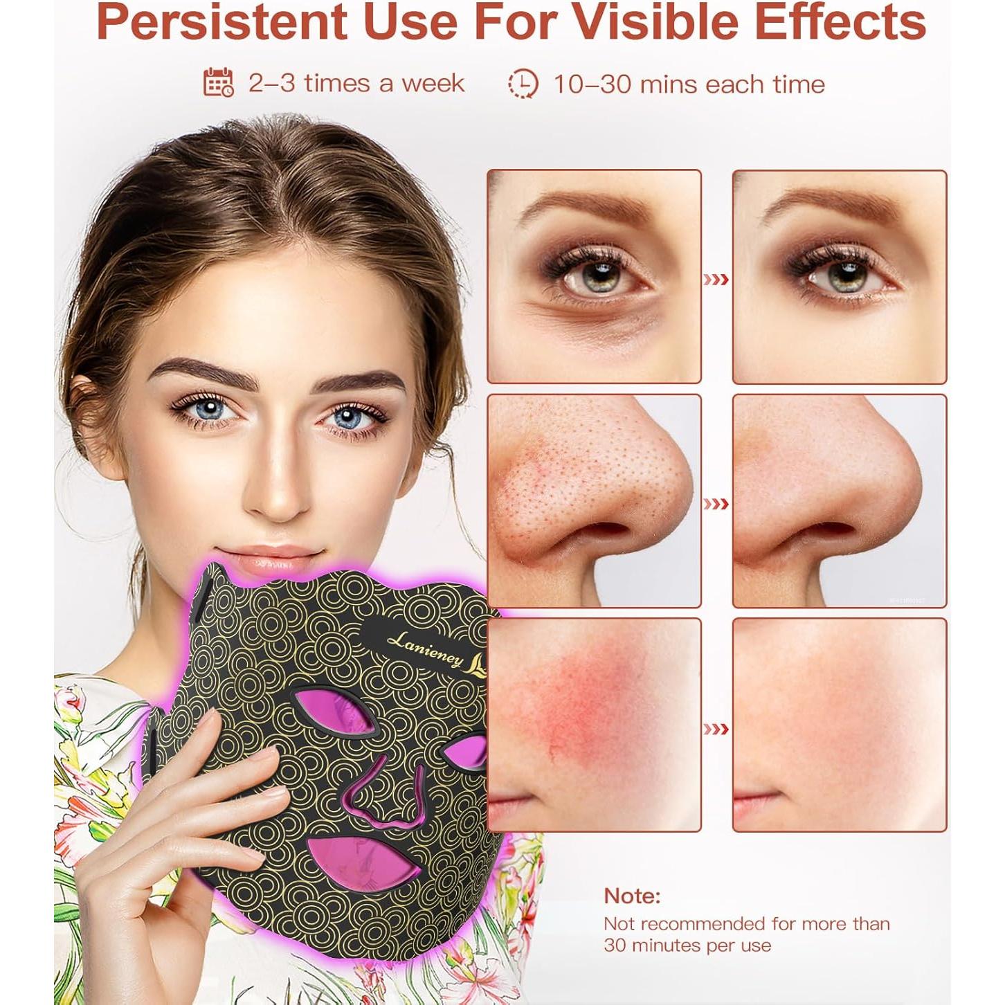 Máscara de Terapia de Luz Roja Lanieney 7 Colores para Piel