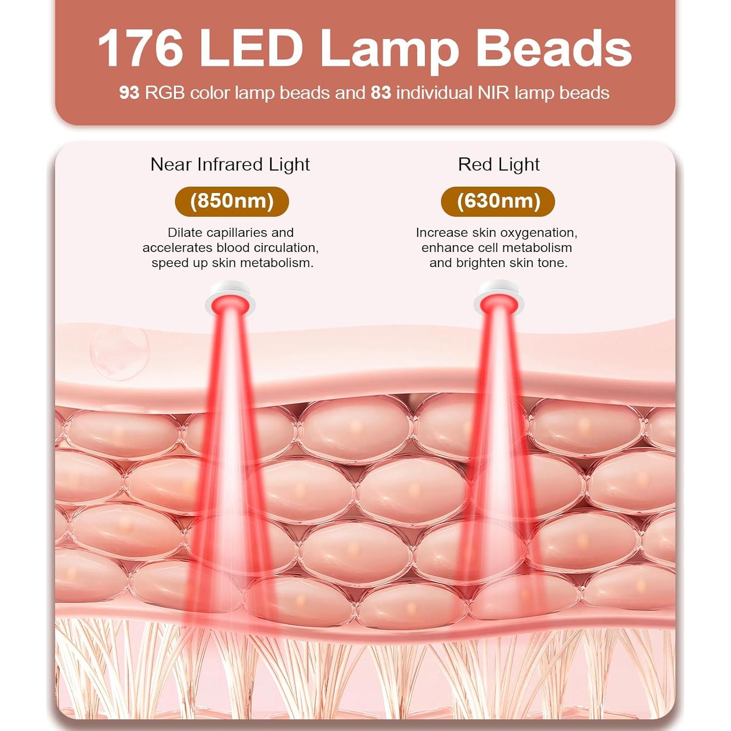 Máscara de Terapia de Luz Roja Lanieney 7 Colores para Piel