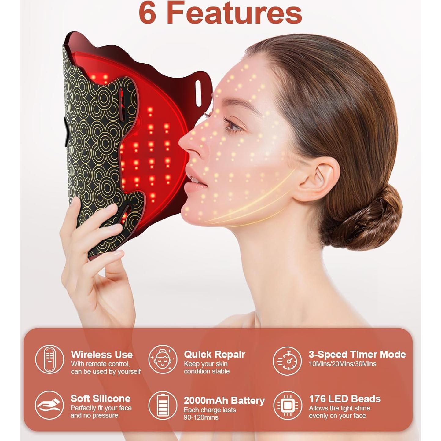 Máscara de Terapia de Luz Roja Lanieney 7 Colores para Piel