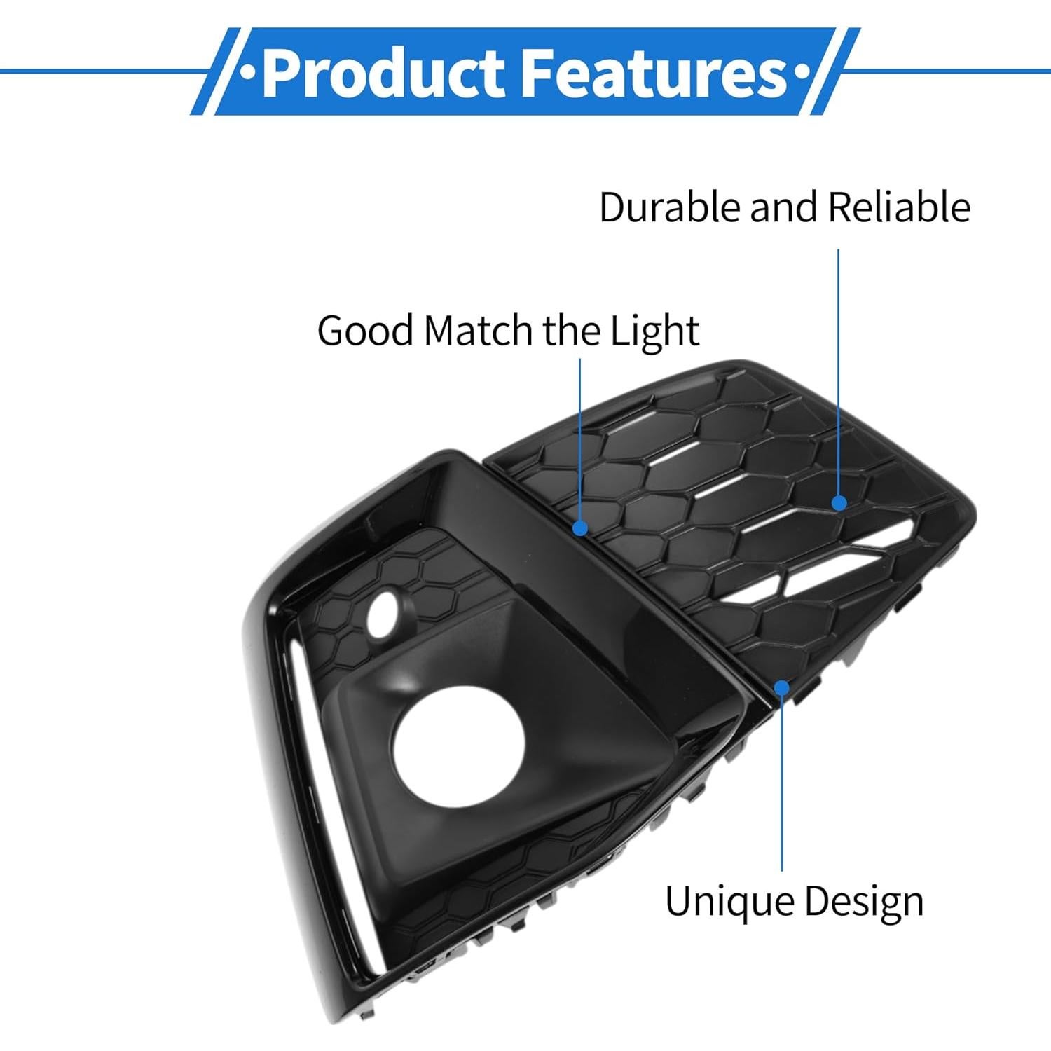 Cubierta de Luz Antiniebla Audi A5 2021-2023 ABS Negro