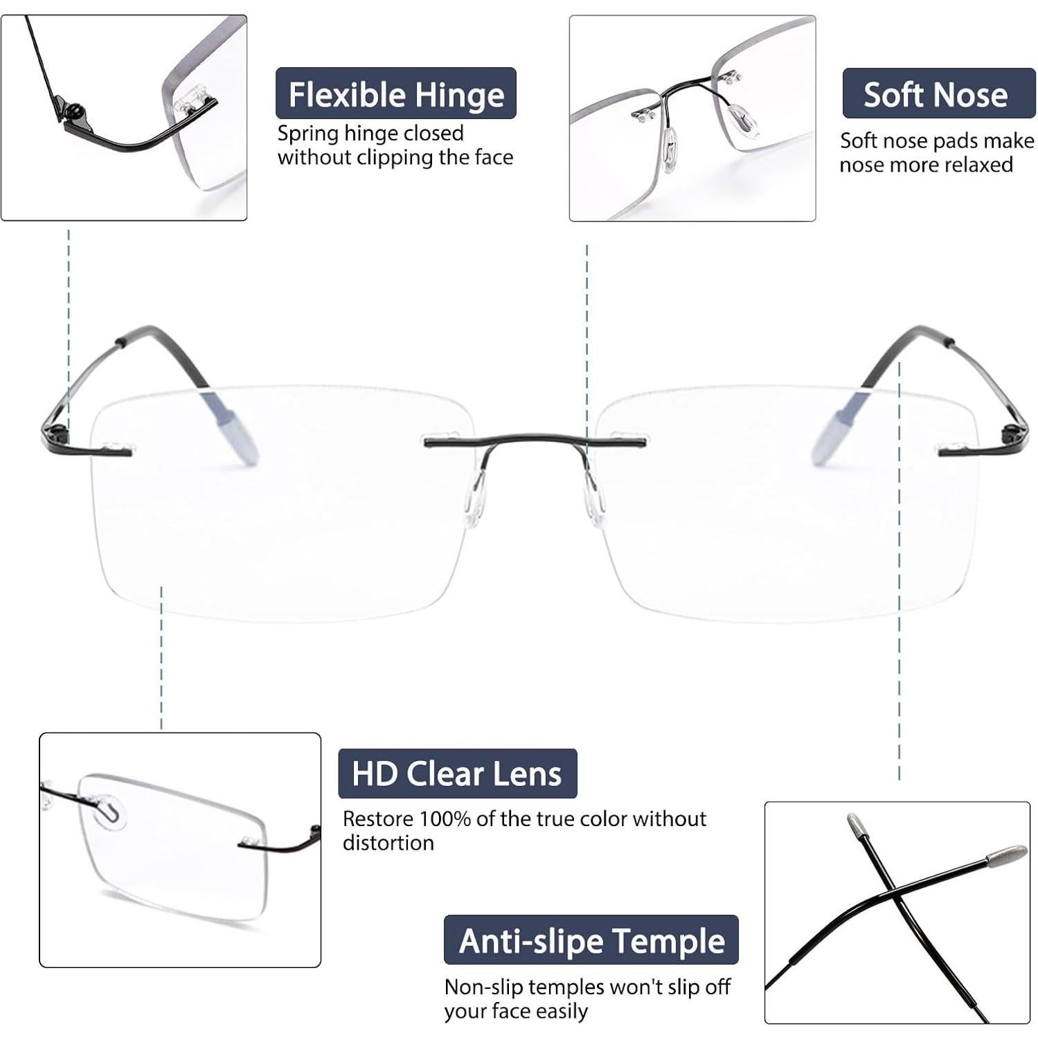 Gafas de lectura bifocales K.LAVER fotocromáticas 3.0x