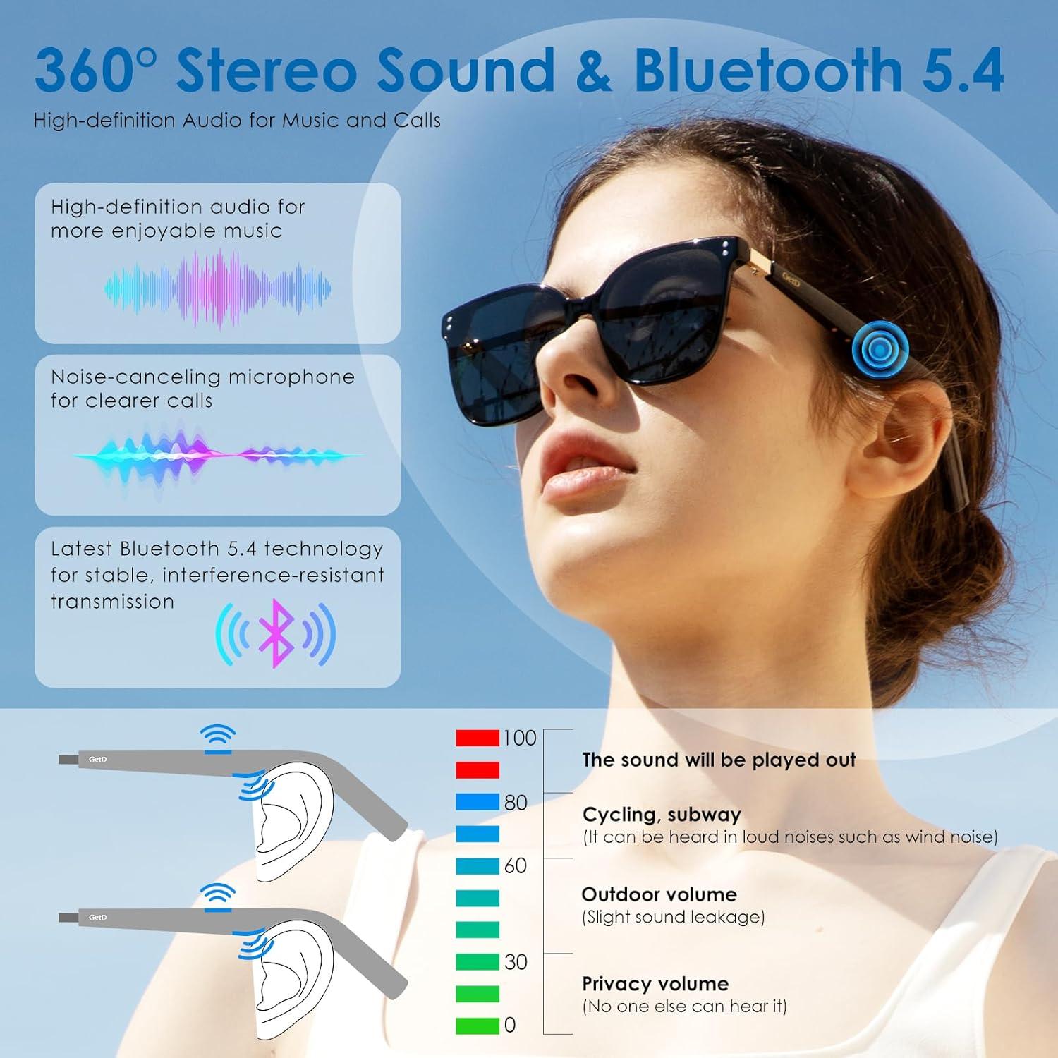 Gafas de sol inteligentes GetD GD04 con Bluetooth 5.4